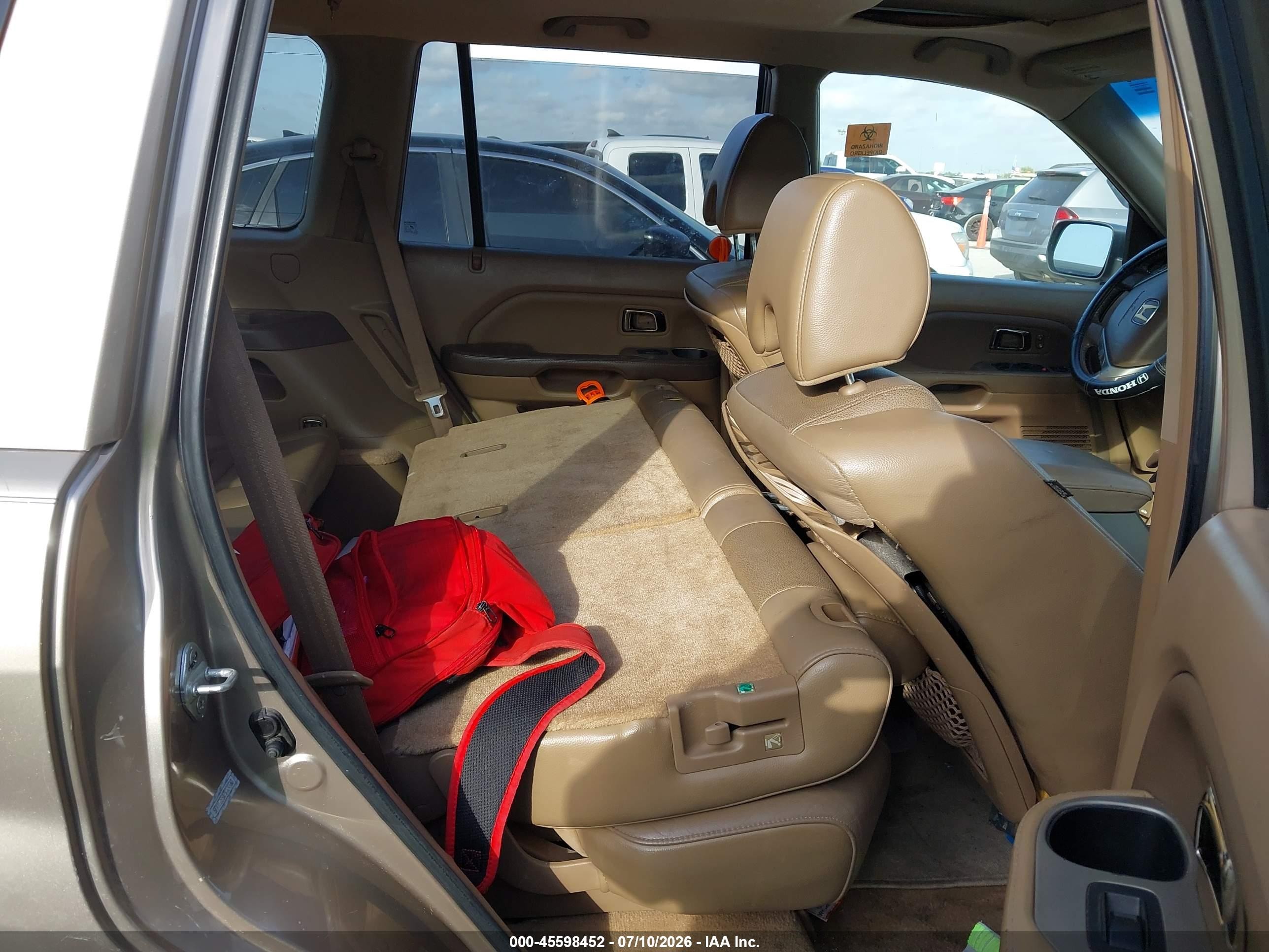 2007 Honda Pilot Ex-l Beige vin: 5FNYF28517B024560