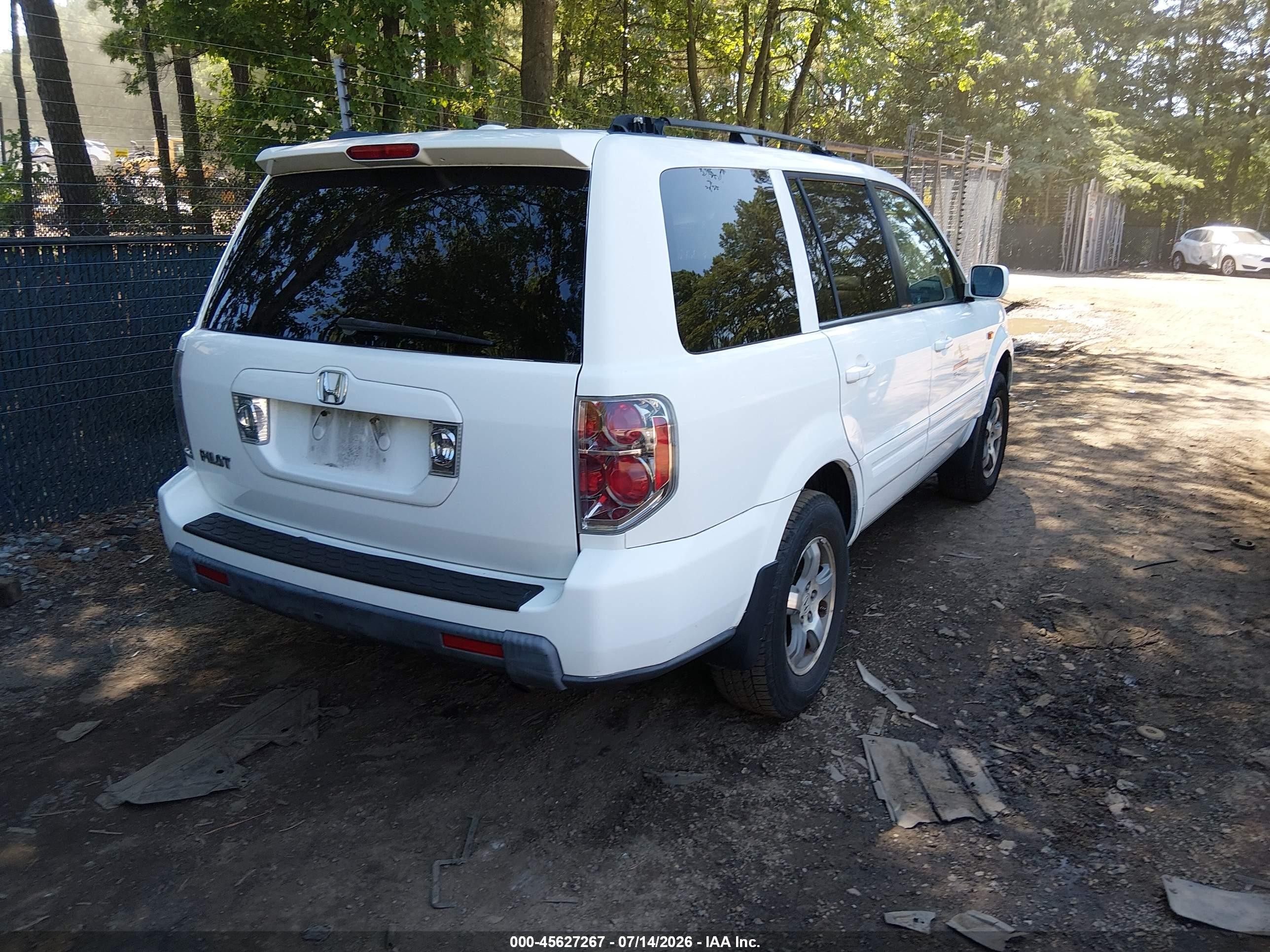 2008 Honda Pilot Ex-l White vin: 5FNYF28518B026102