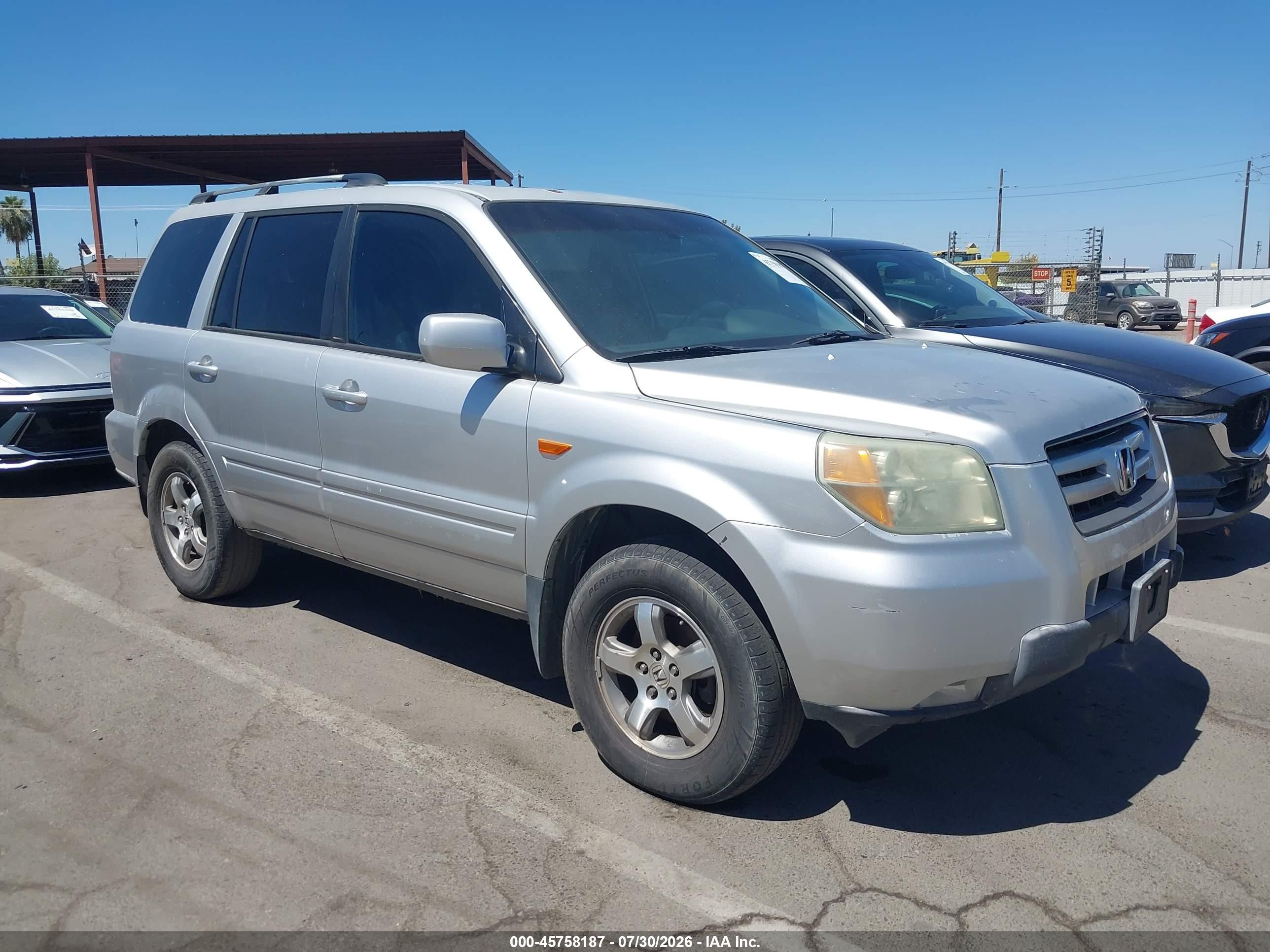 2006 Honda Pilot Ex Silver vin: 5FNYF28526B000296