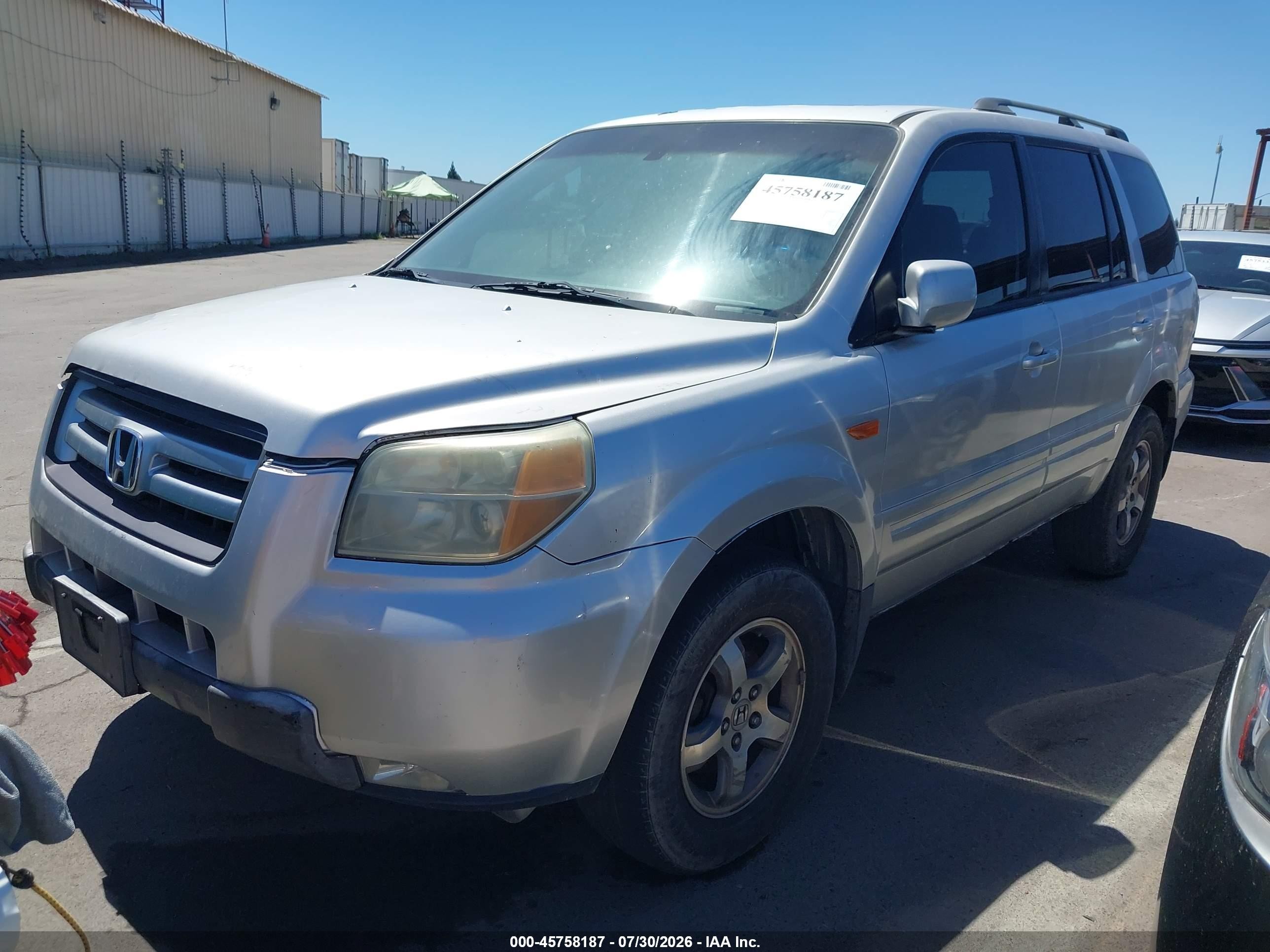 2006 Honda Pilot Ex Silver vin: 5FNYF28526B000296