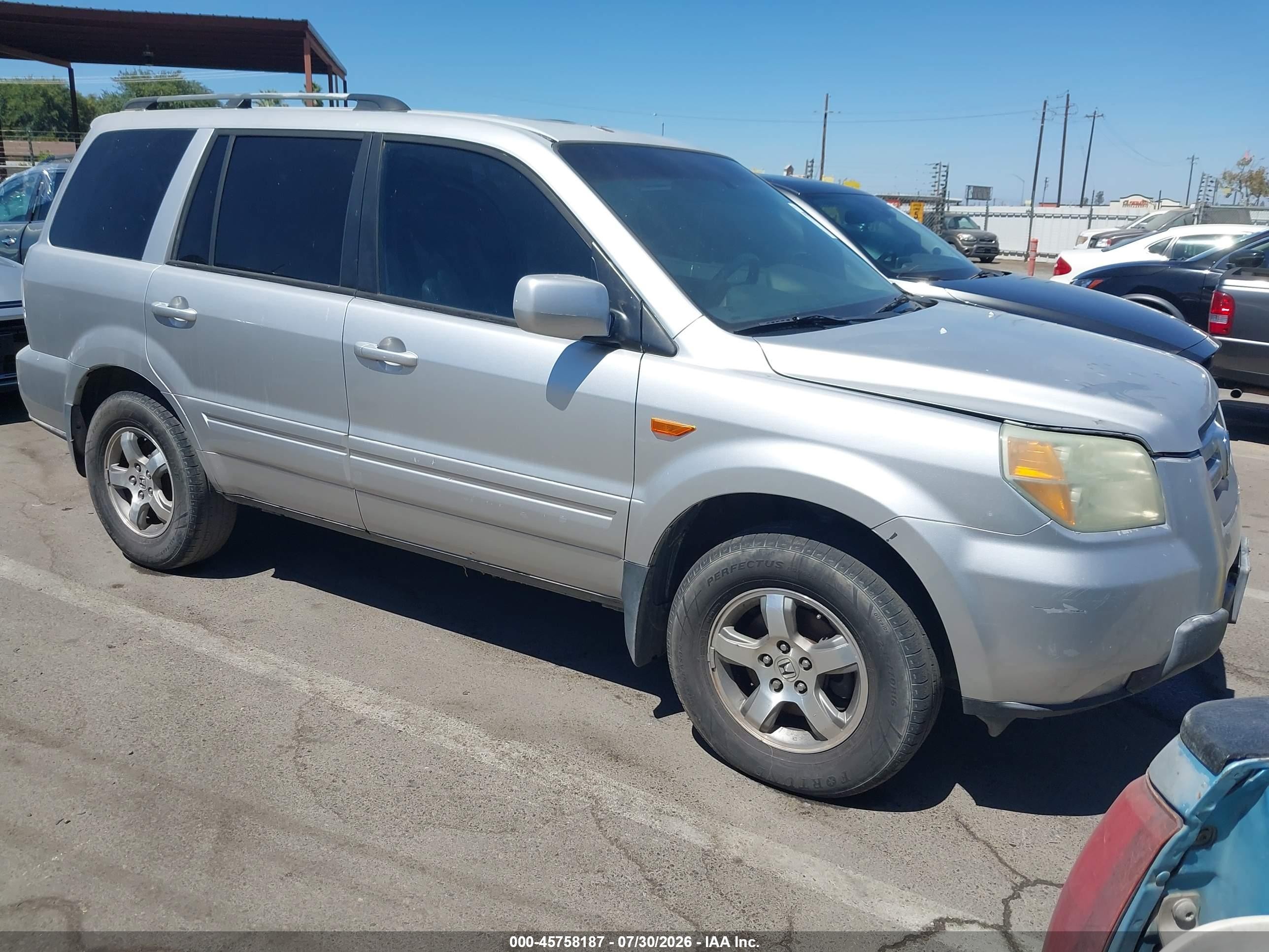2006 Honda Pilot Ex Серебряный vin: 5FNYF28526B000296