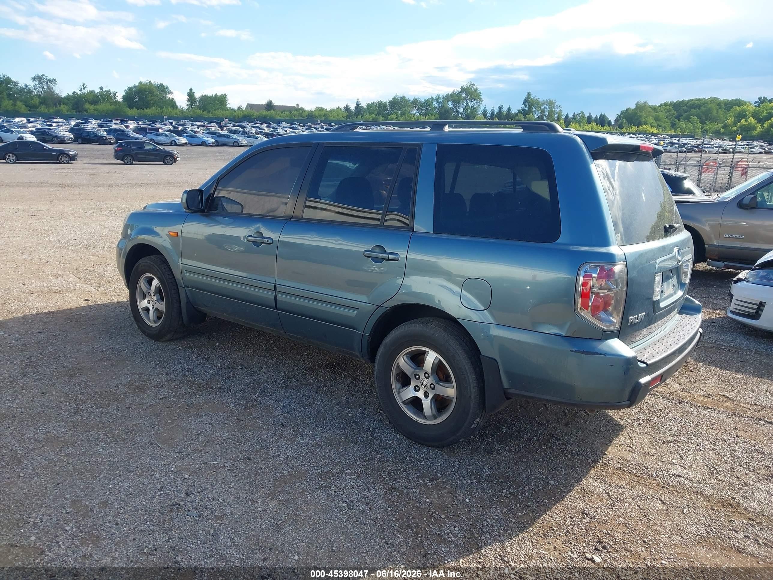 2006 Honda Pilot Ex-l Blue vin: 5FNYF28526B021696