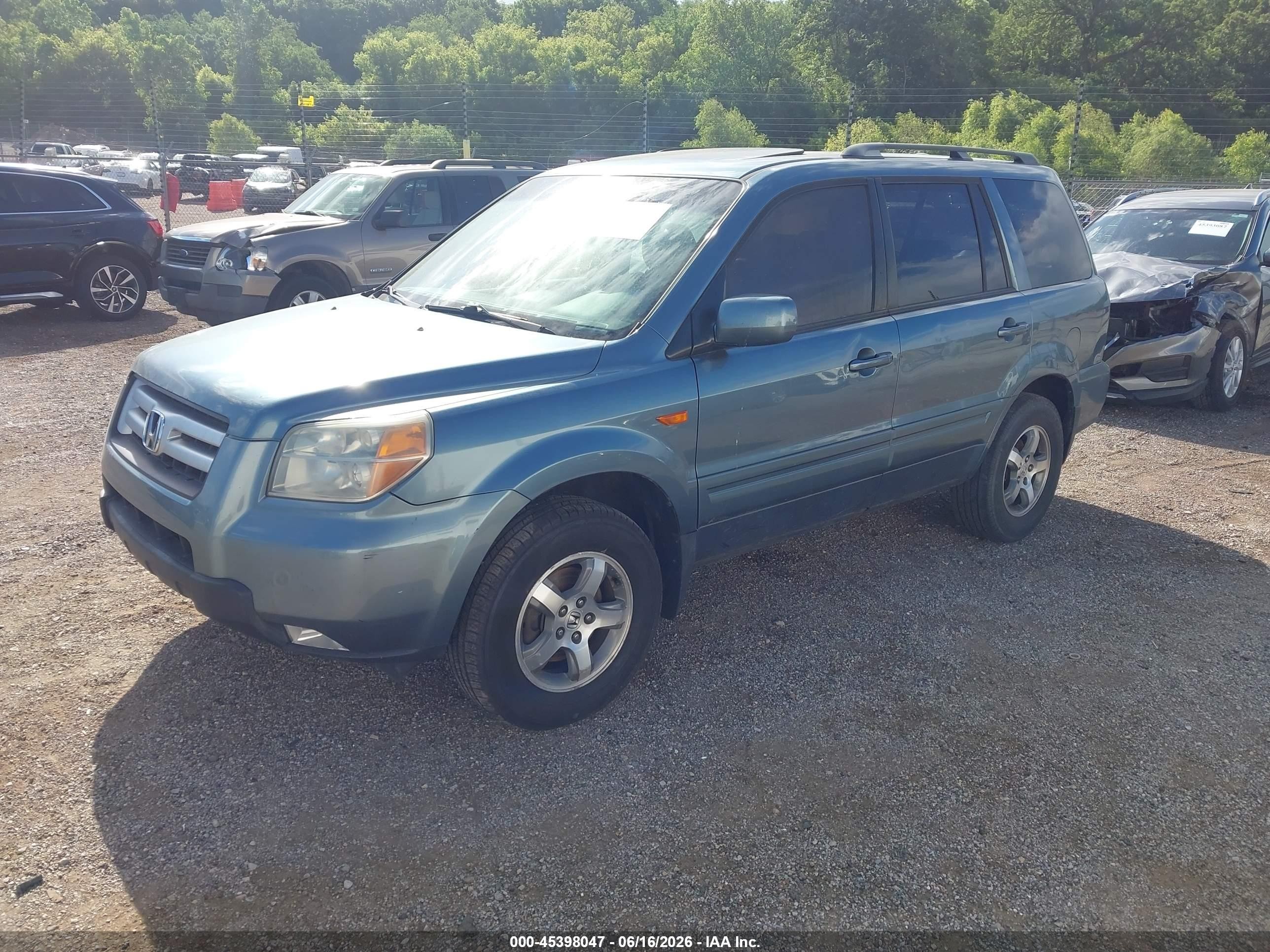 2006 Honda Pilot Ex-l Blue vin: 5FNYF28526B021696