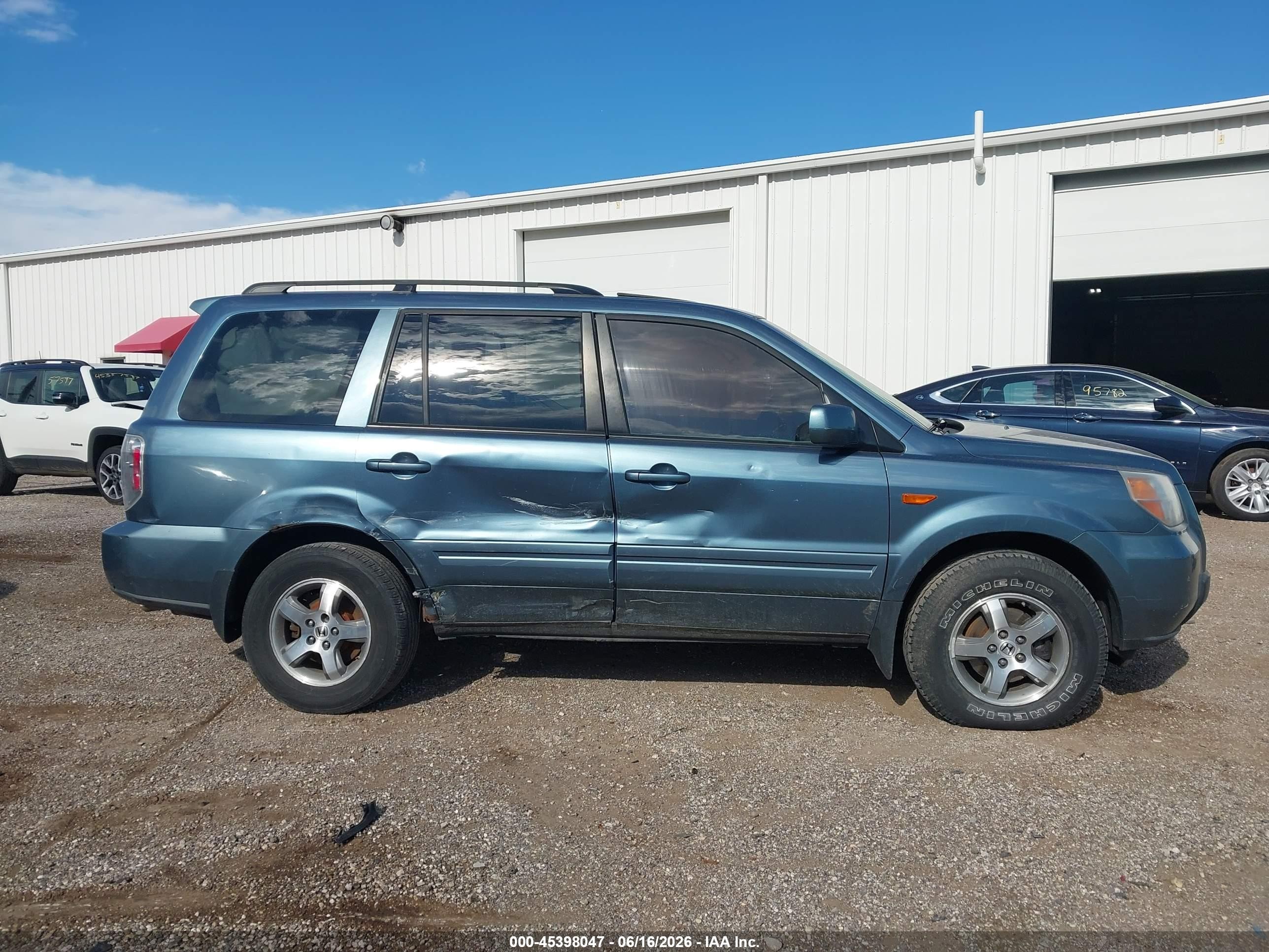 2006 Honda Pilot Ex-l Blue vin: 5FNYF28526B021696