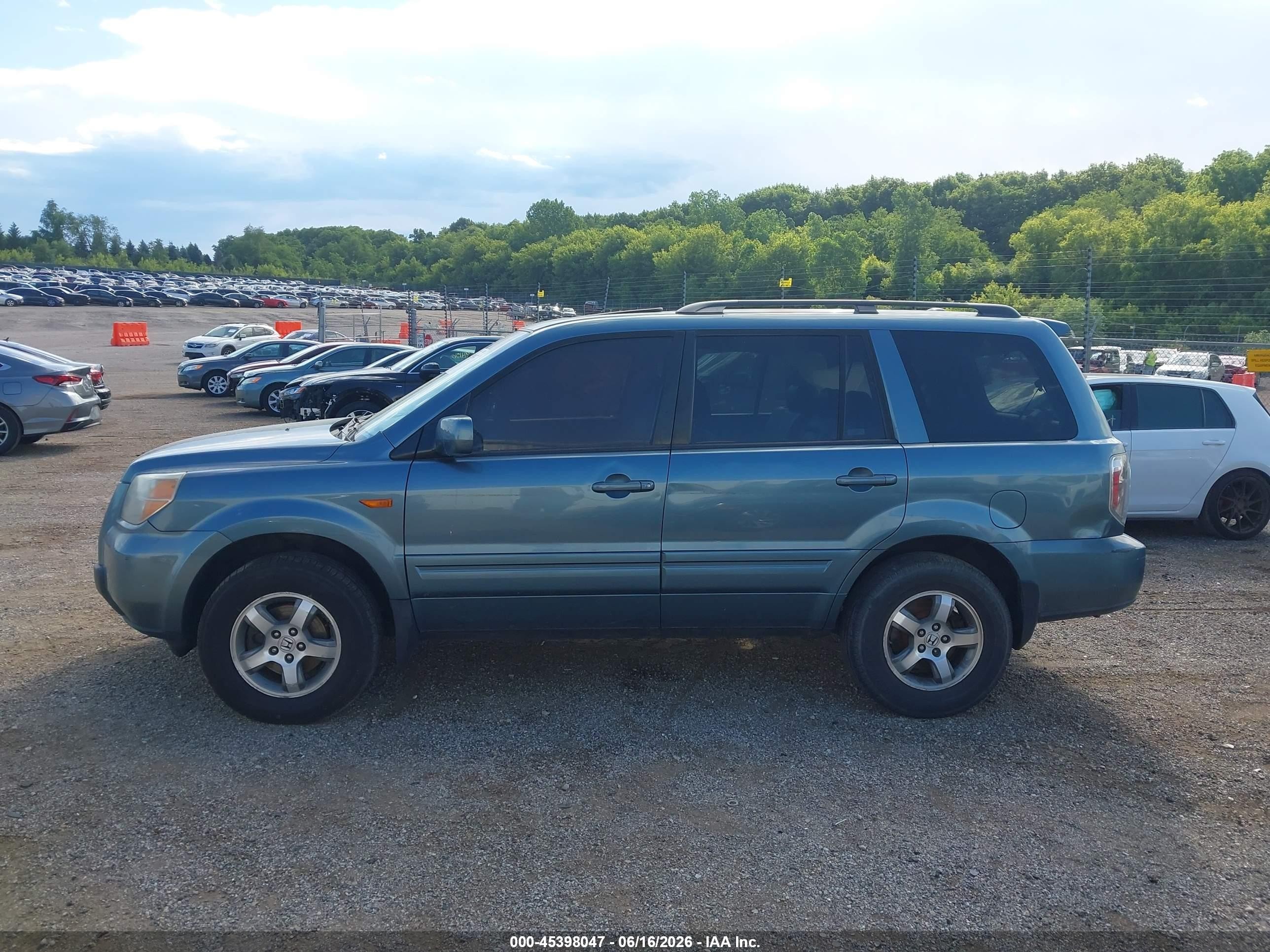 2006 Honda Pilot Ex-l Blue vin: 5FNYF28526B021696