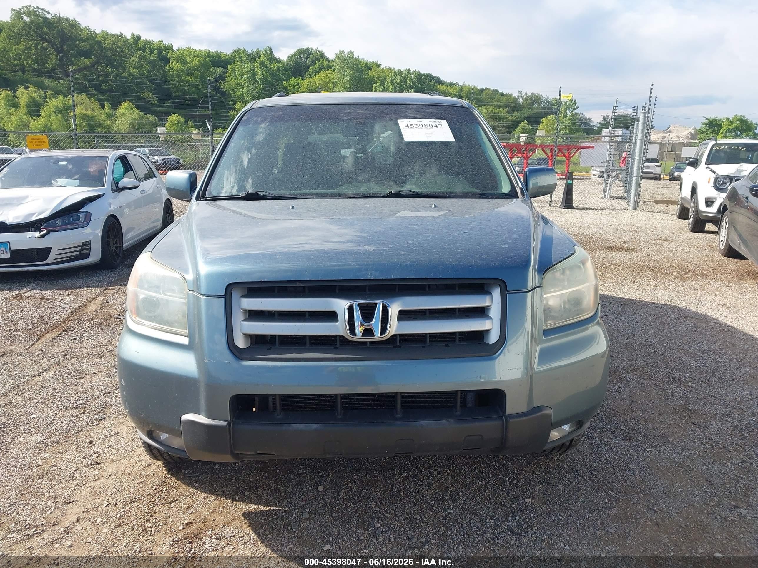 2006 Honda Pilot Ex-l Blue vin: 5FNYF28526B021696