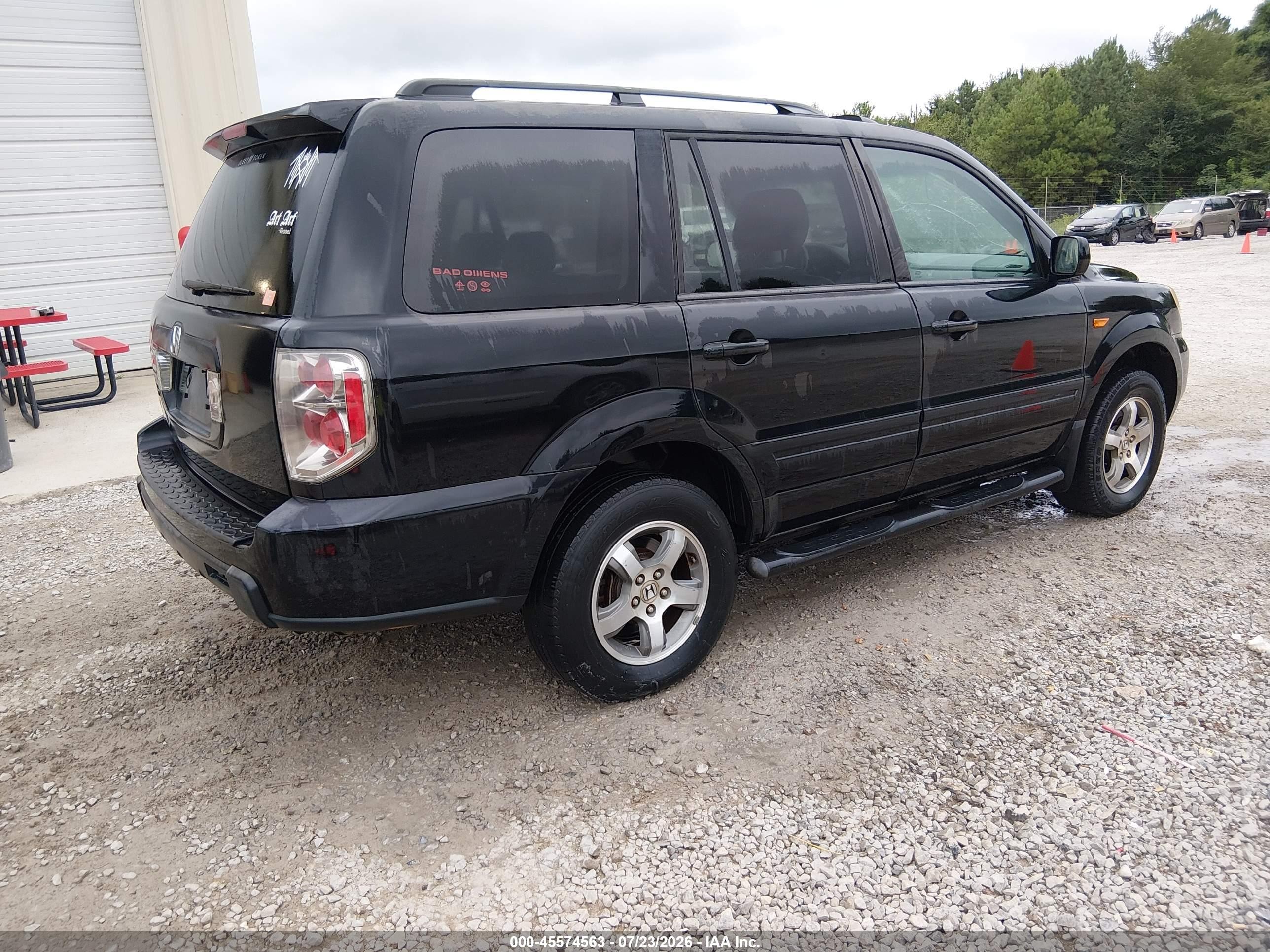 2006 Honda Pilot Ex-l Black vin: 5FNYF28526B039471
