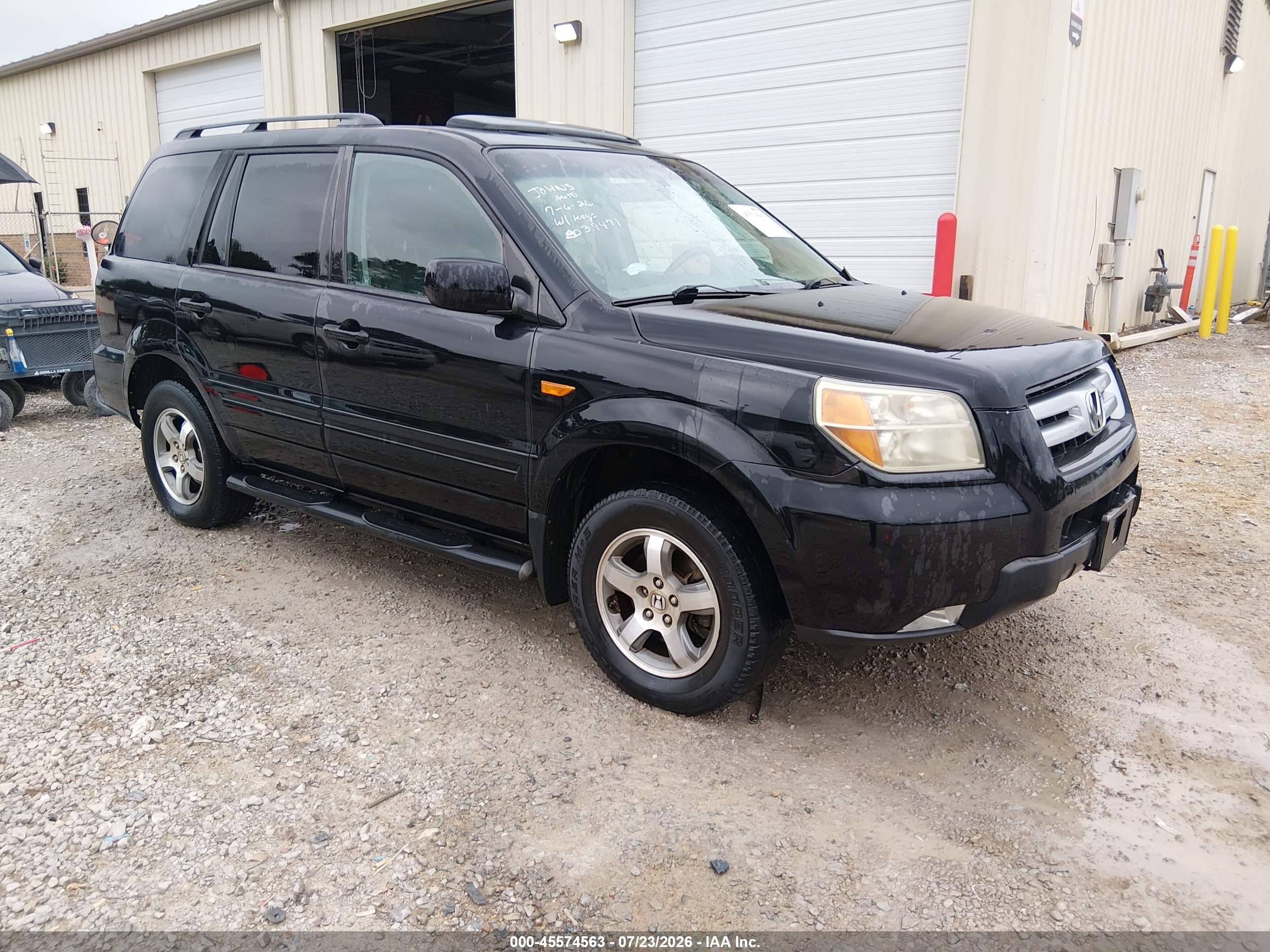 2006 Honda Pilot Ex-l Black vin: 5FNYF28526B039471