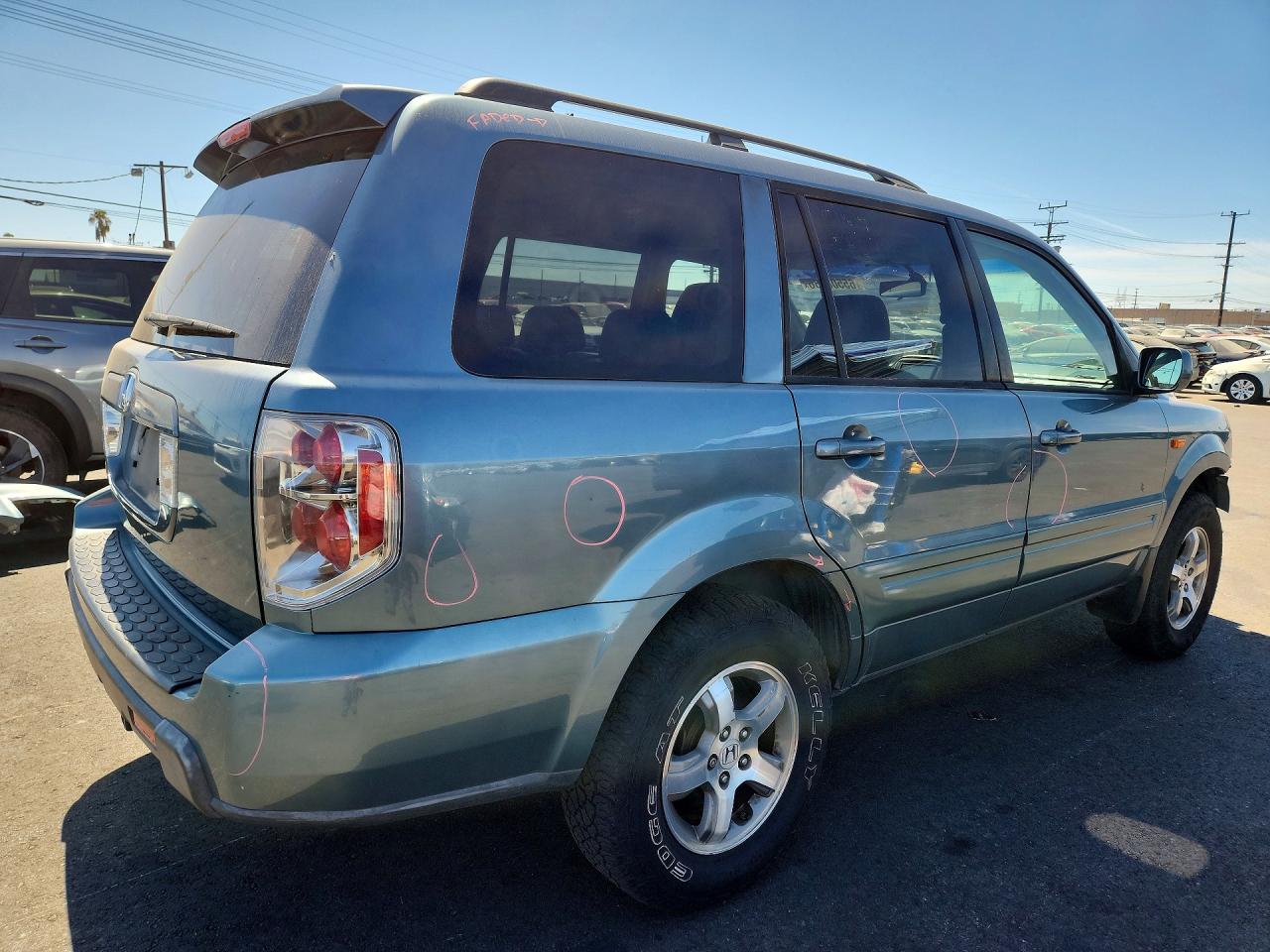 2007 Honda Pilot Exl Blue vin: 5FNYF28527B020159