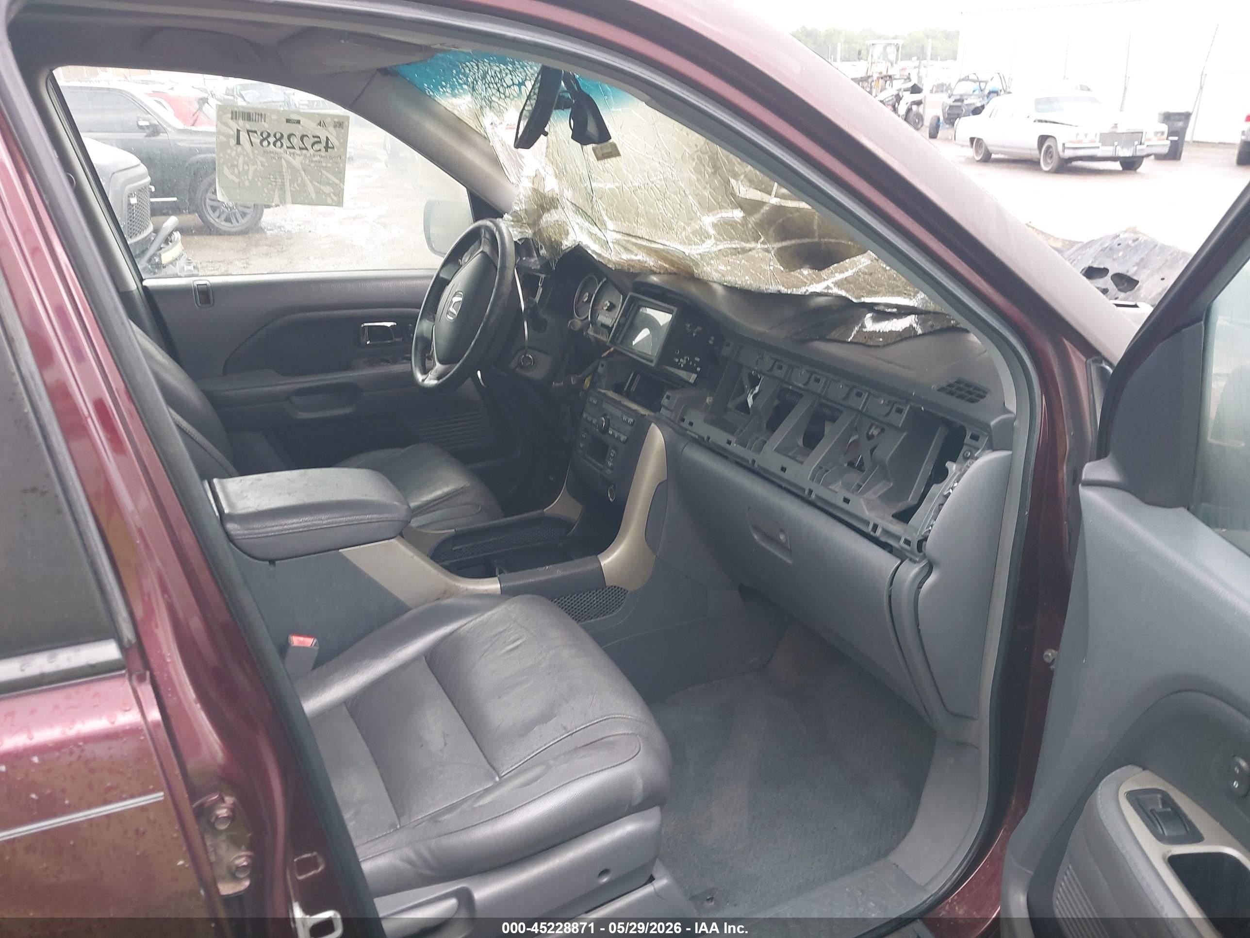 2007 Honda Pilot Ex-l Purple vin: 5FNYF28547B042387