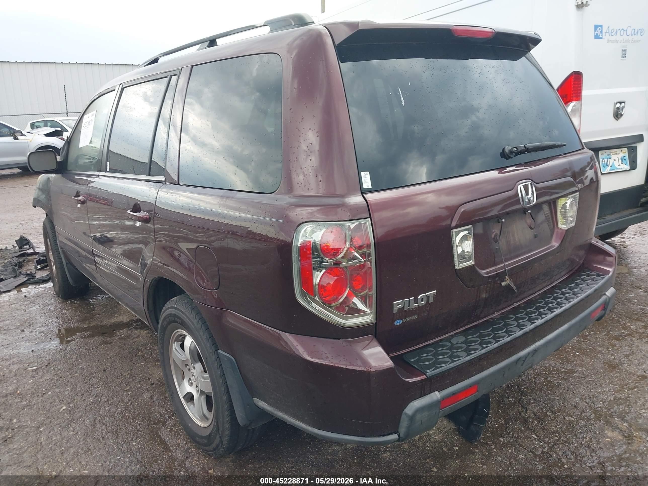 2007 Honda Pilot Ex-l Purple vin: 5FNYF28547B042387