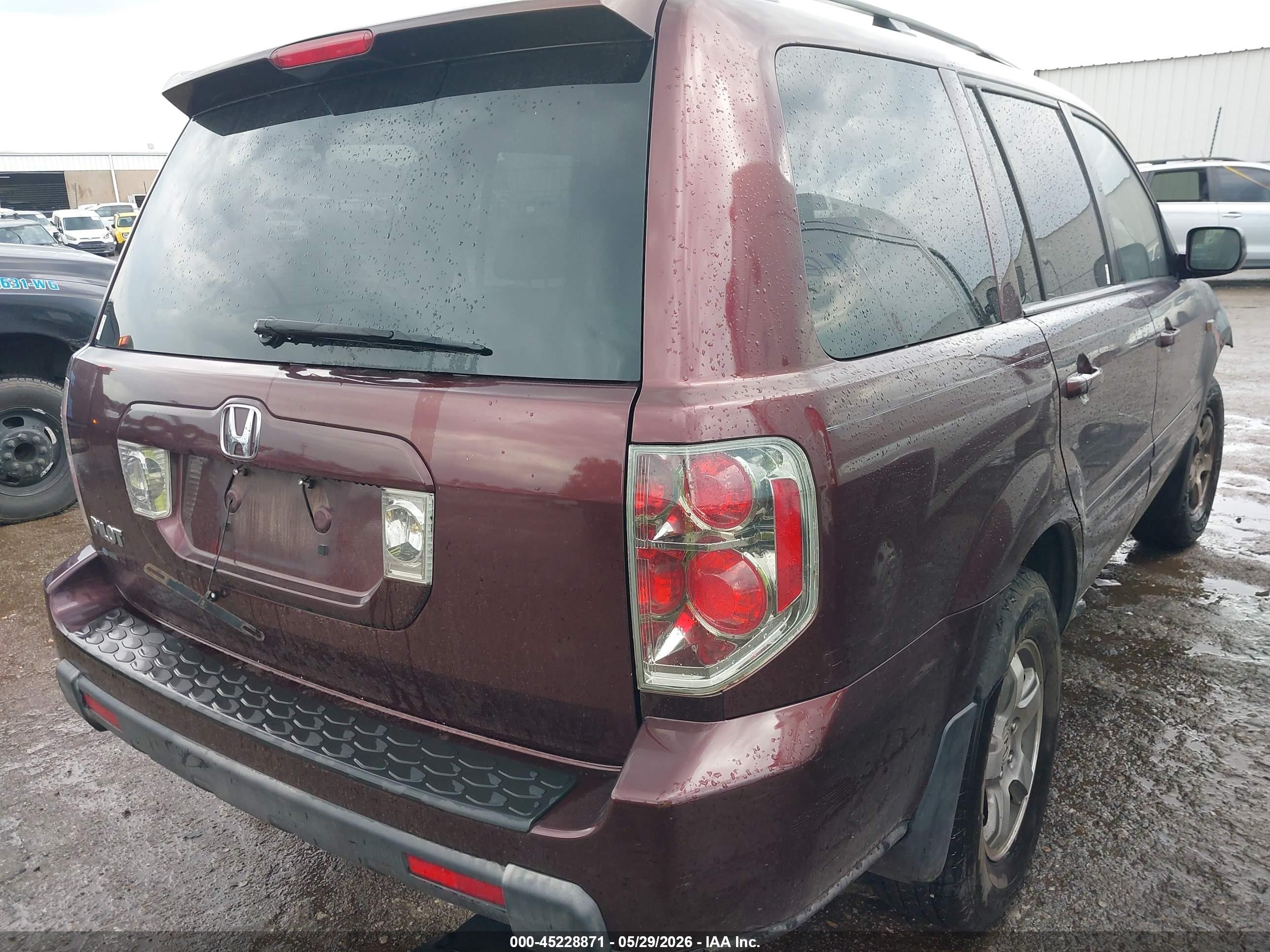 2007 Honda Pilot Ex-l Purple vin: 5FNYF28547B042387