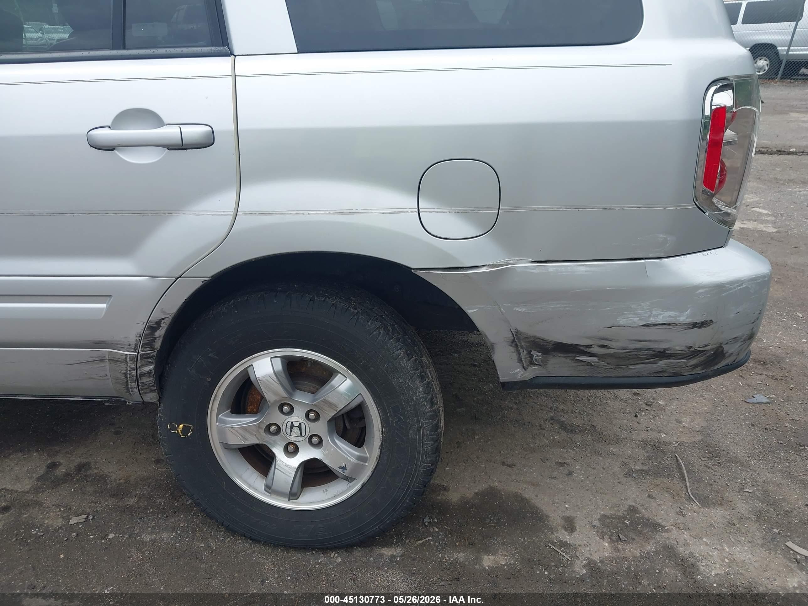 2007 Honda Pilot Ex-l Silver vin: 5FNYF28547B043913