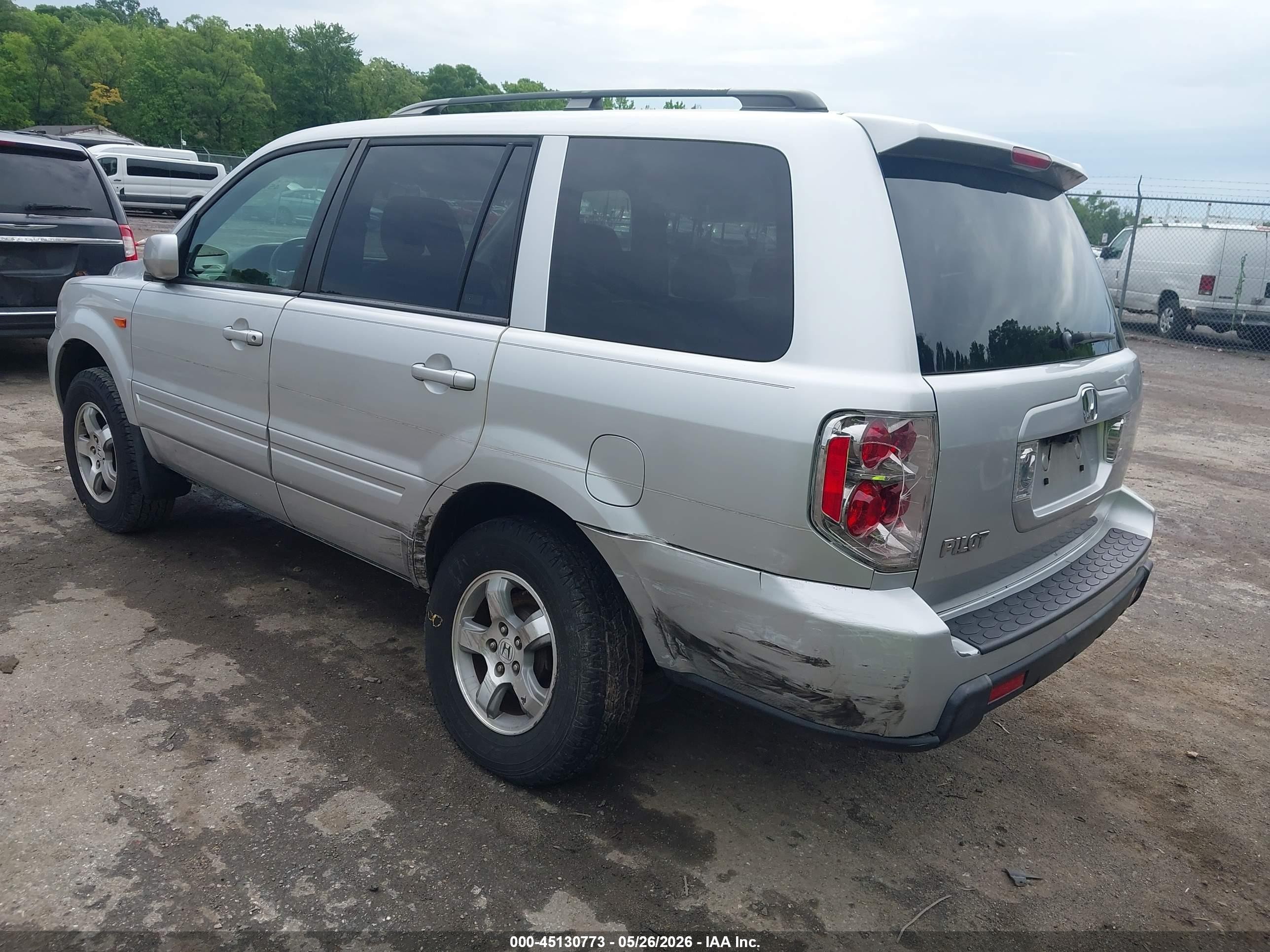 2007 Honda Pilot Ex-l Silver vin: 5FNYF28547B043913