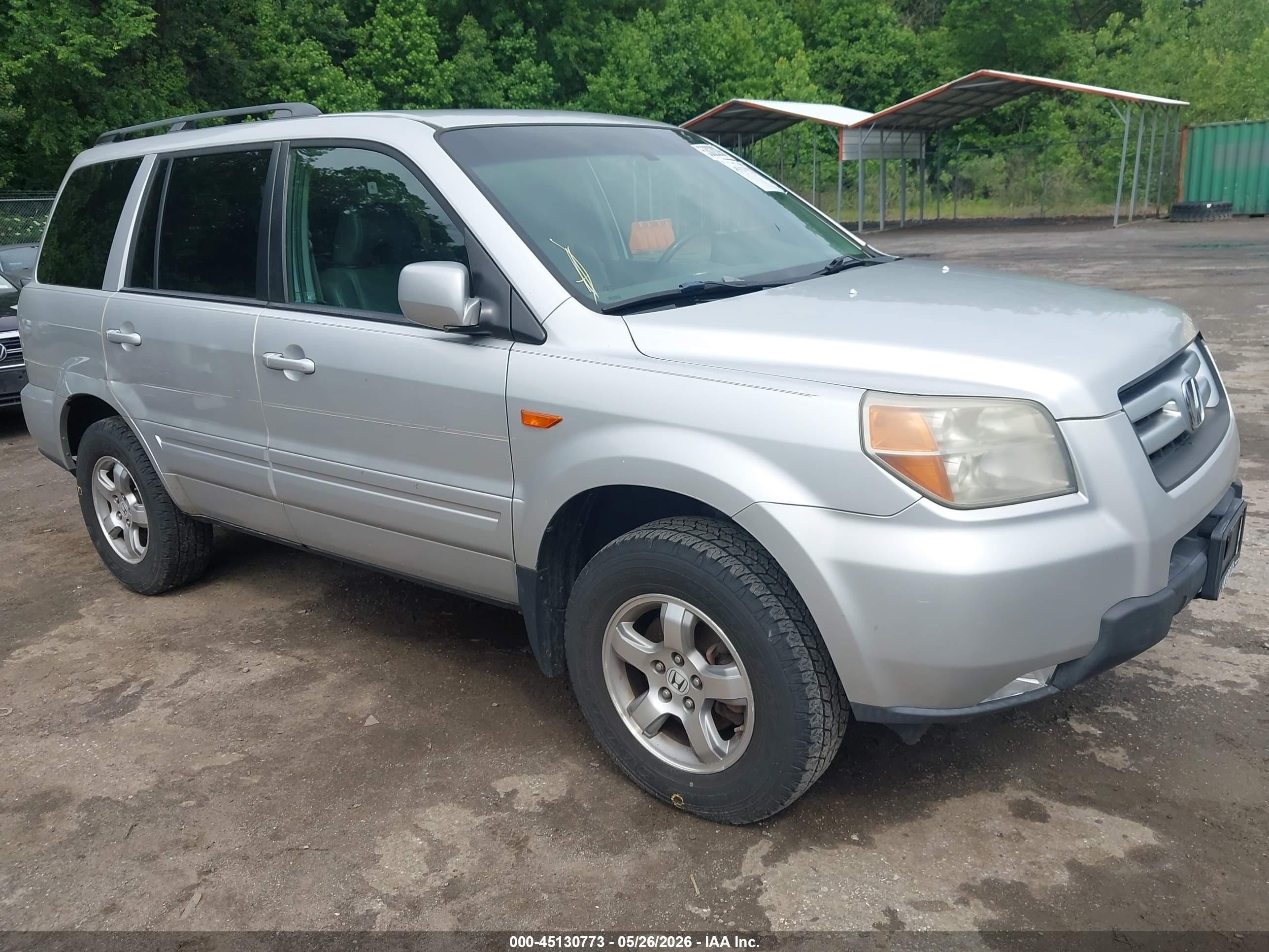 2007 Honda Pilot Ex-l Silver vin: 5FNYF28547B043913
