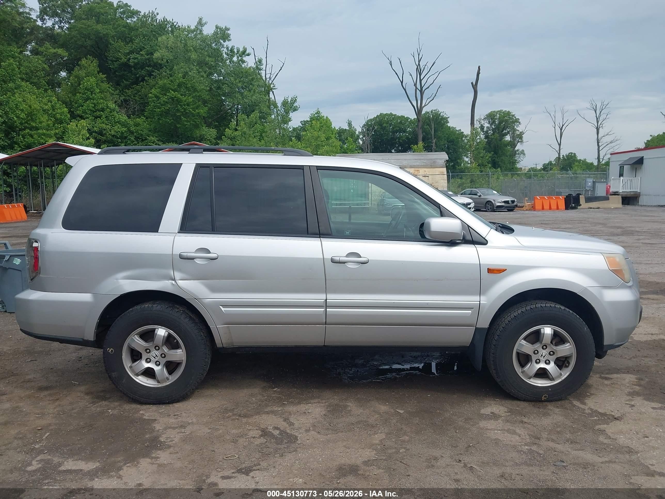 2007 Honda Pilot Ex-l Silver vin: 5FNYF28547B043913