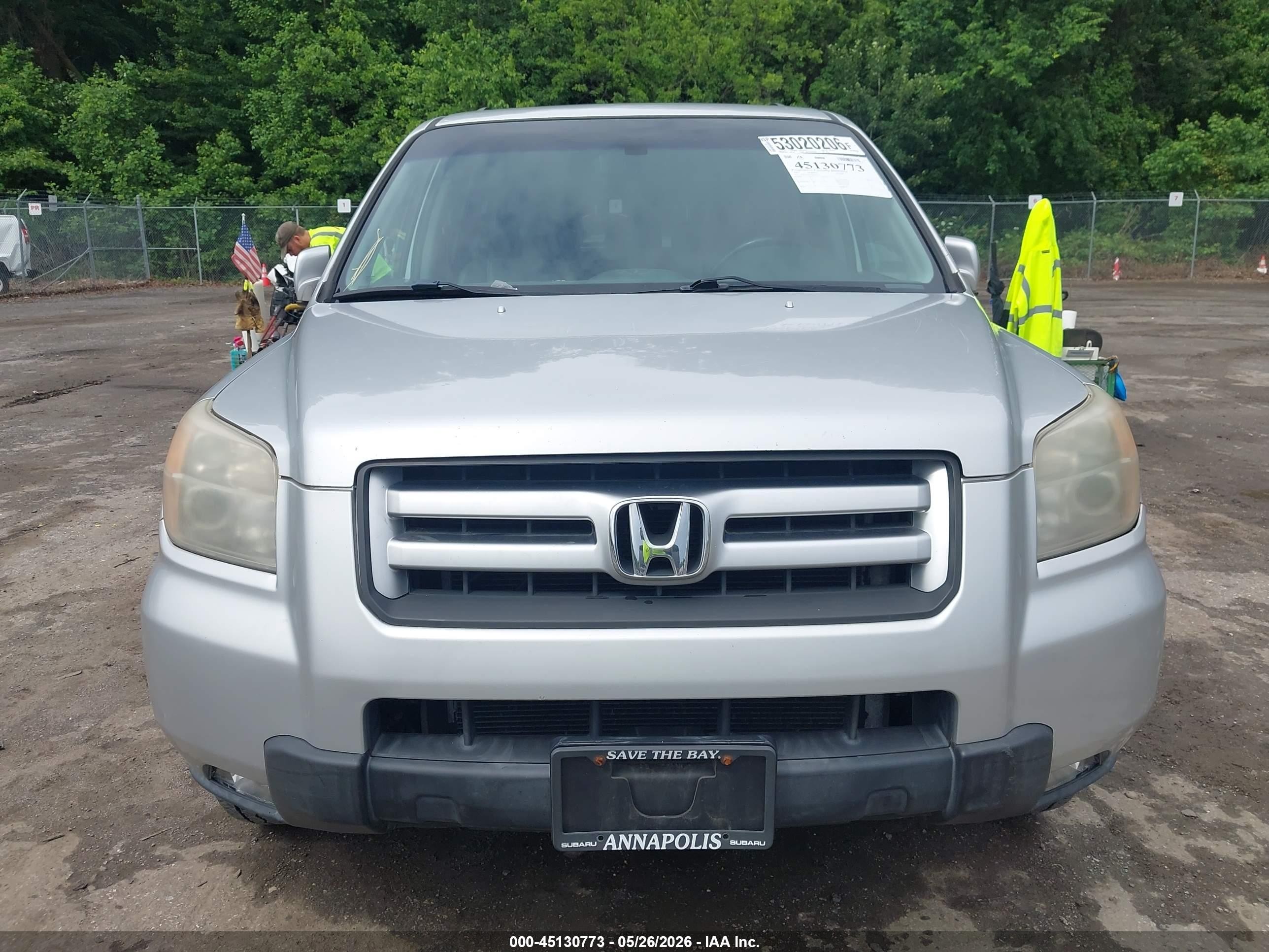 2007 Honda Pilot Ex-l Silver vin: 5FNYF28547B043913
