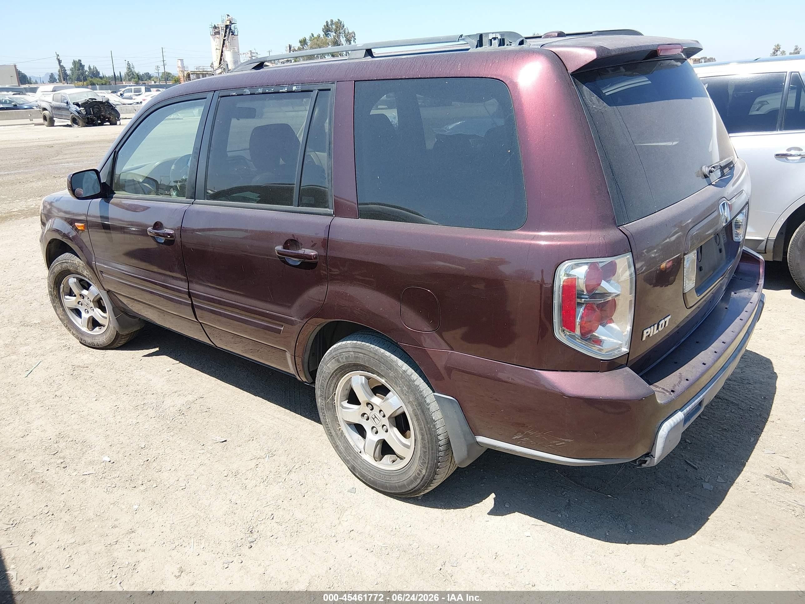 2008 Honda Pilot Ex-l Burgundy vin: 5FNYF28548B010363
