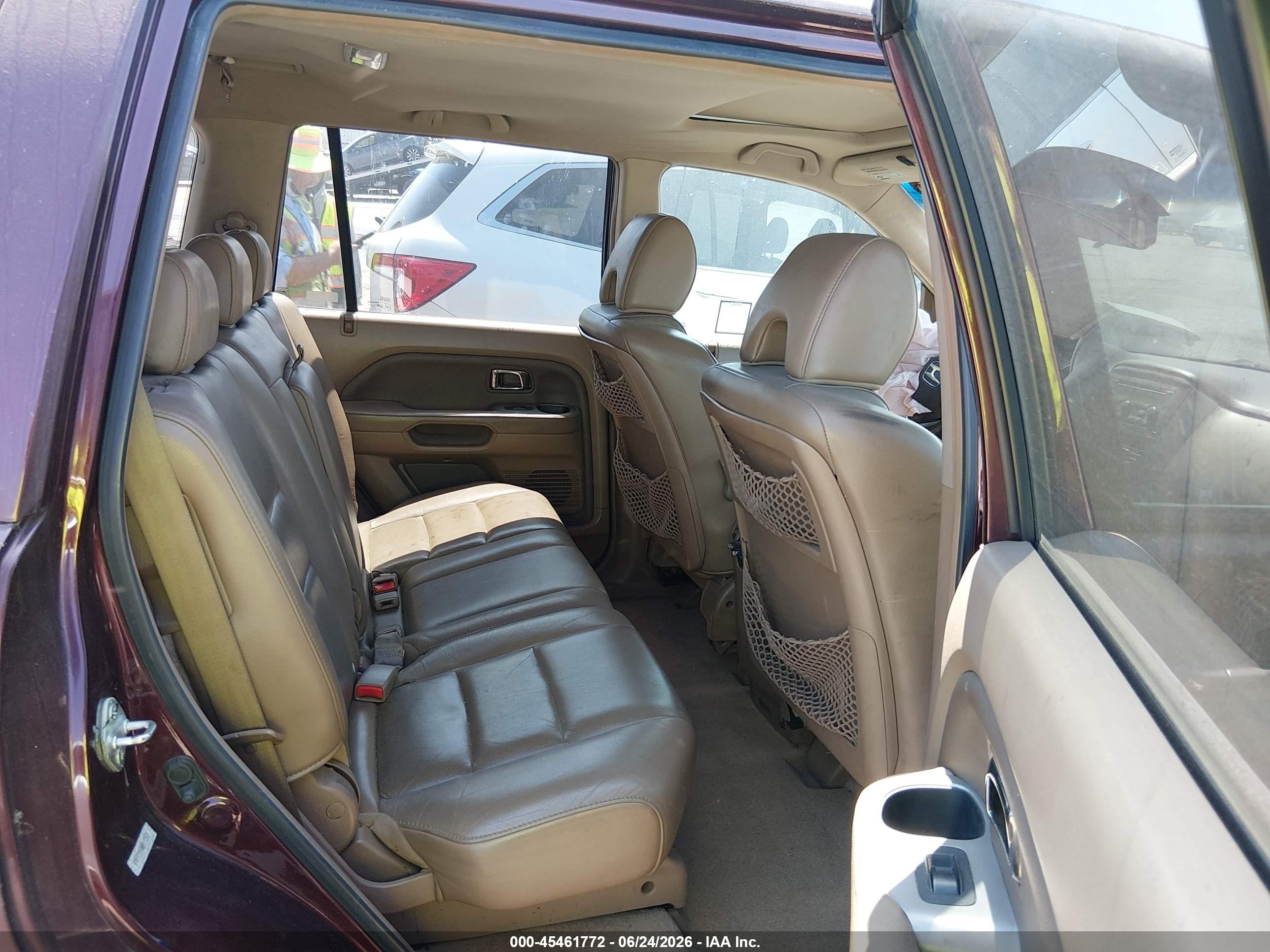 2008 Honda Pilot Ex-l Burgundy vin: 5FNYF28548B010363