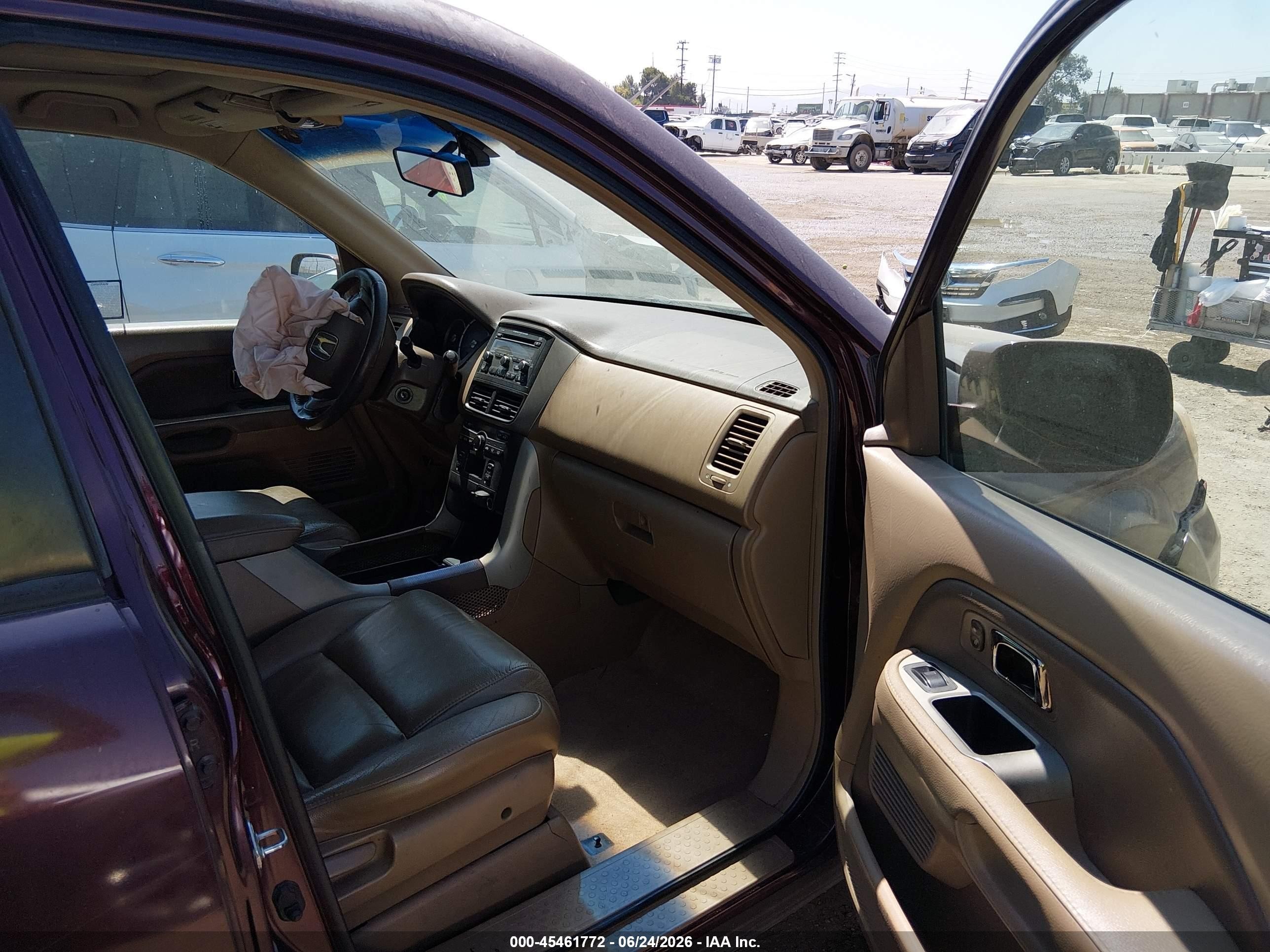 2008 Honda Pilot Ex-l Burgundy vin: 5FNYF28548B010363