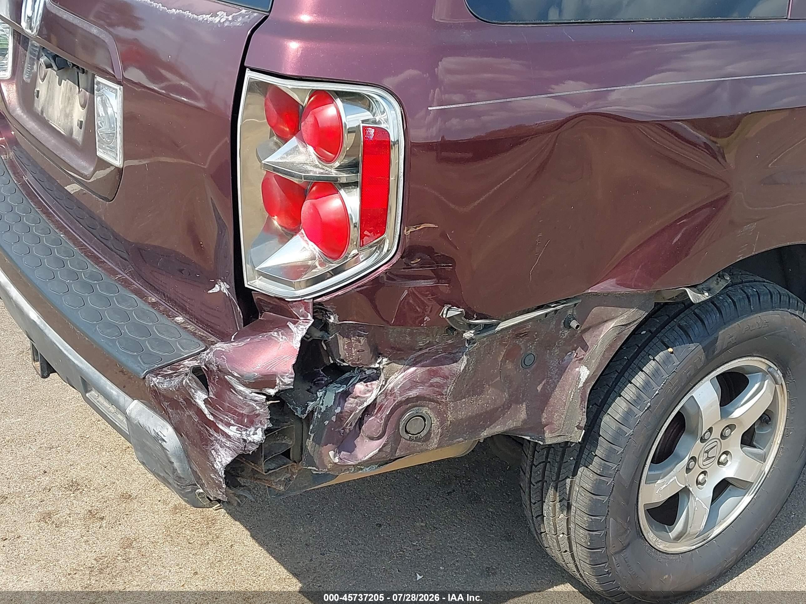 2007 Honda Pilot Ex-l Purple vin: 5FNYF28557B017840