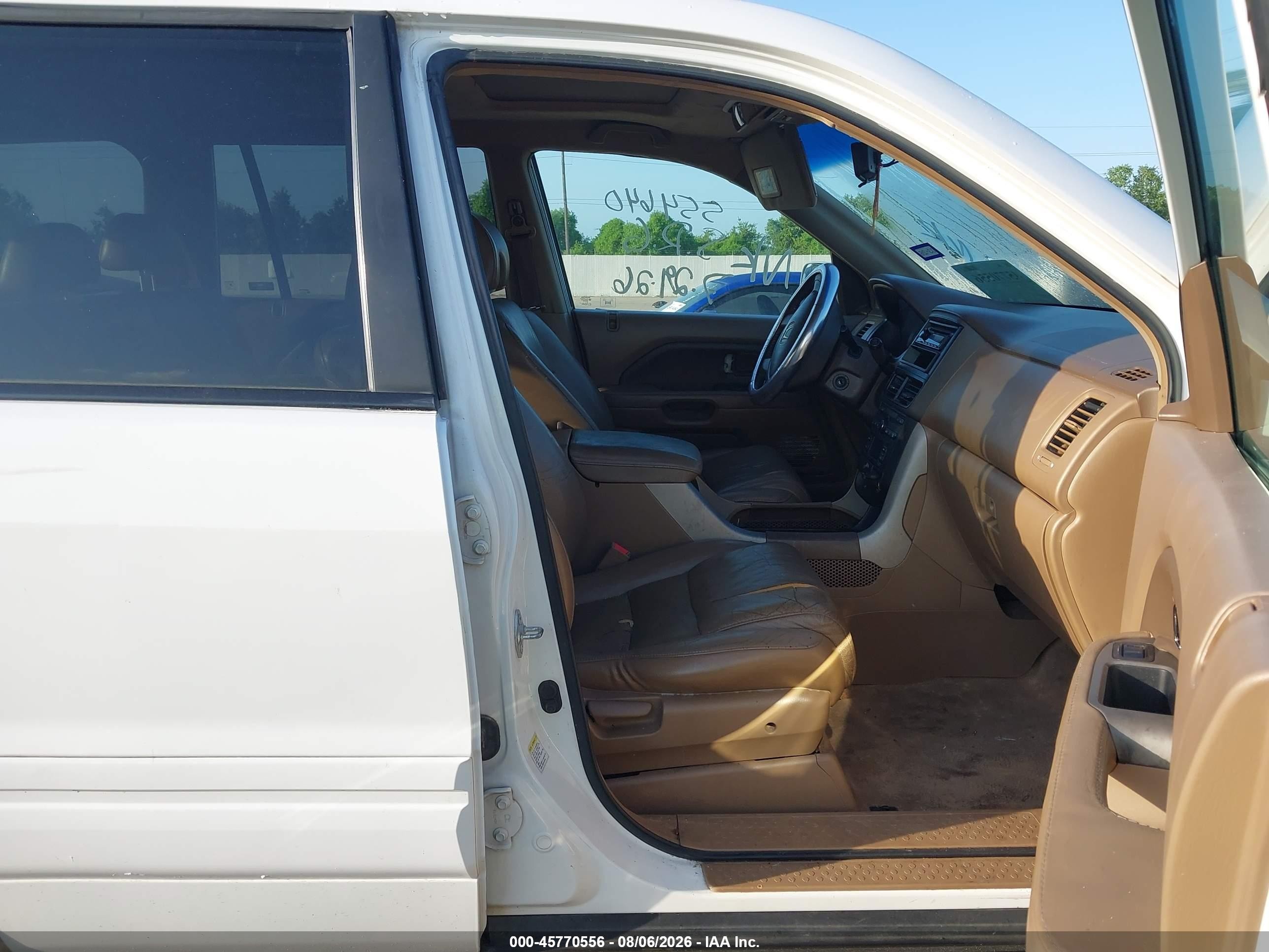 2007 Honda Pilot Ex-l White vin: 5FNYF28557B040759