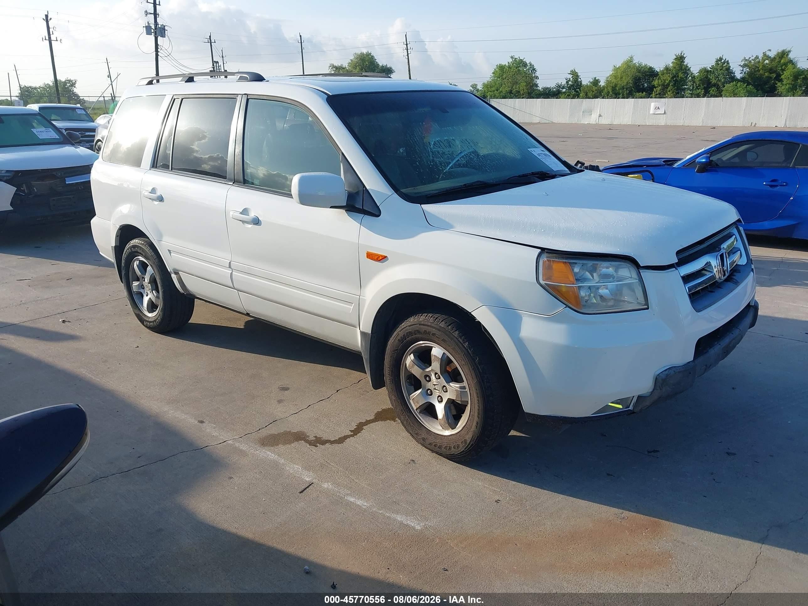 2007 Honda Pilot Ex-l White vin: 5FNYF28557B040759