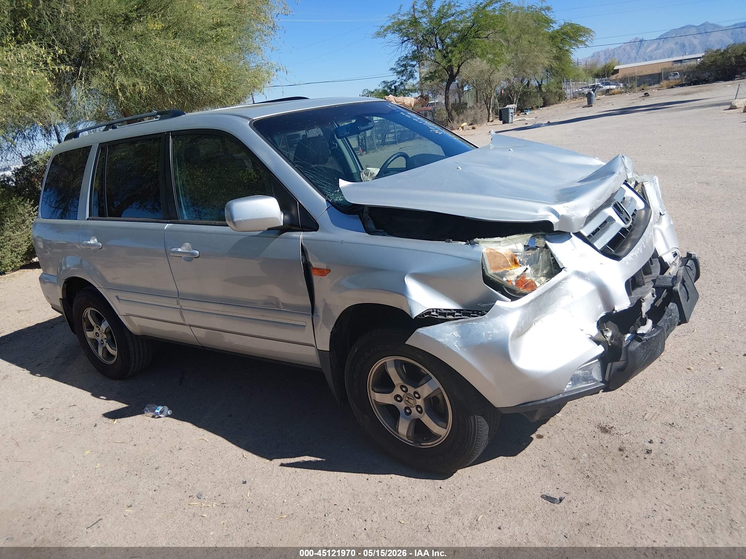 2006 Honda Pilot Ex-l Silver vin: 5FNYF28566B049064
