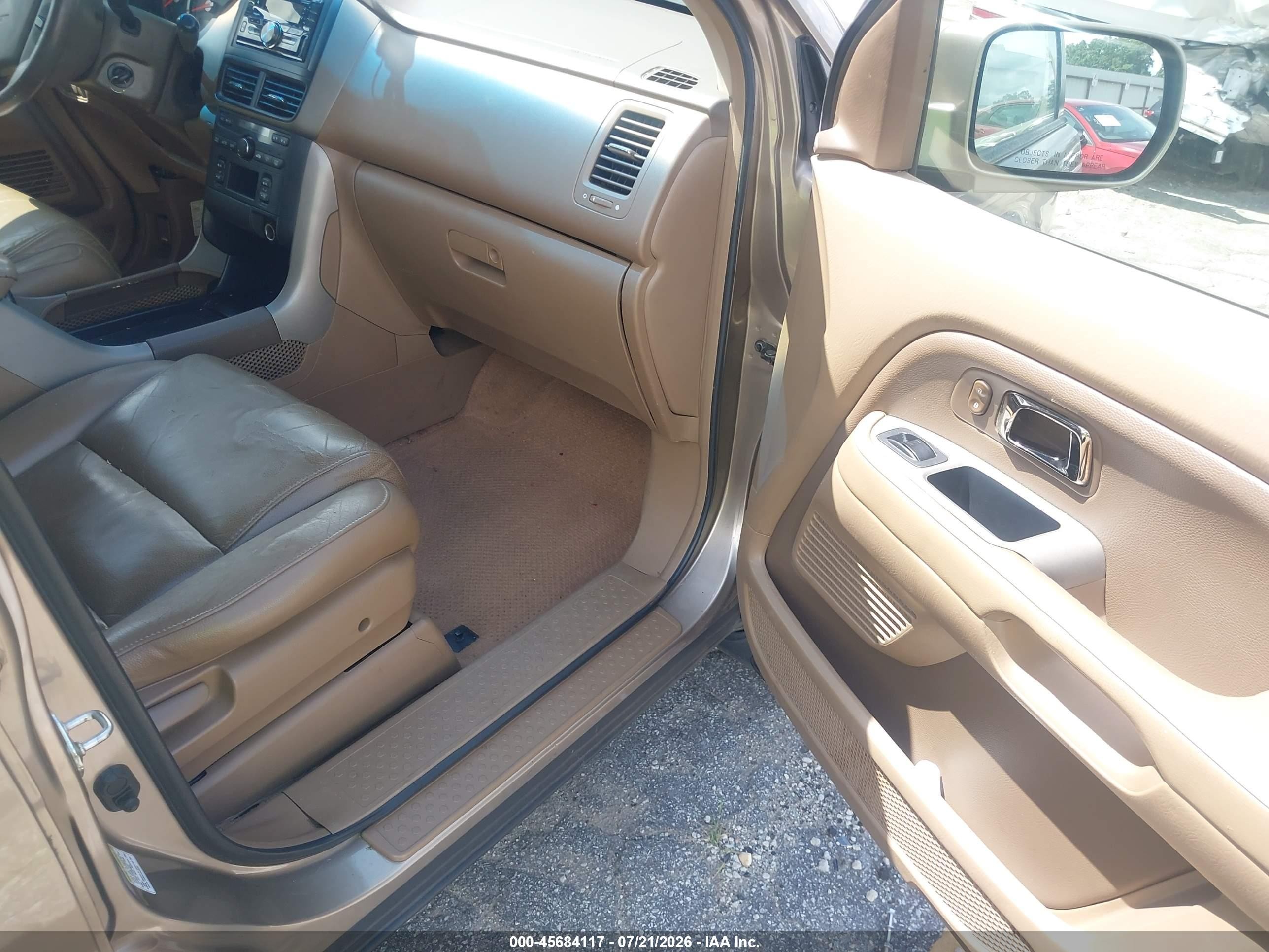 2007 Honda Pilot Ex-l Gold vin: 5FNYF28567B016213