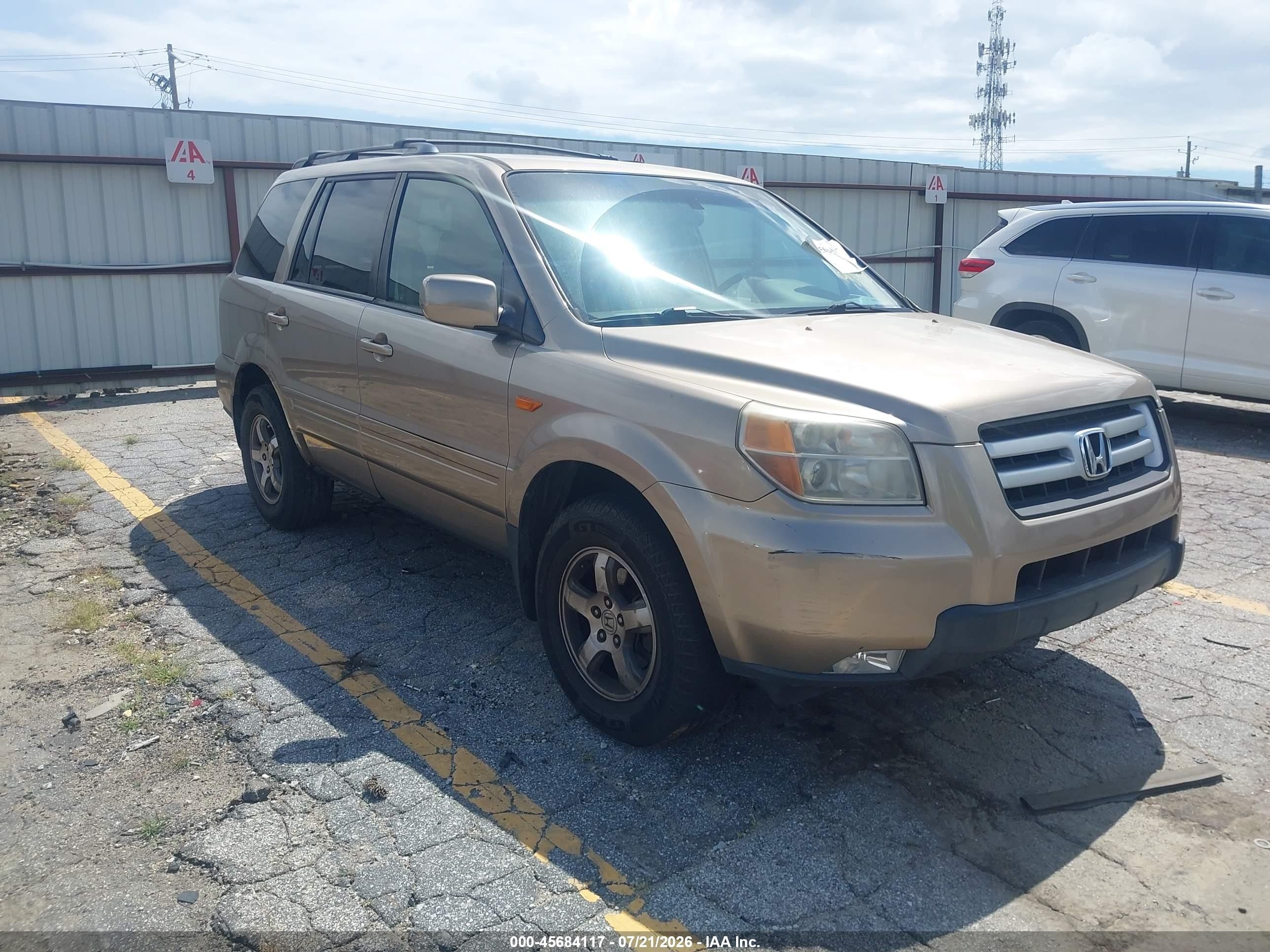 2007 Honda Pilot Ex-l Золотой vin: 5FNYF28567B016213