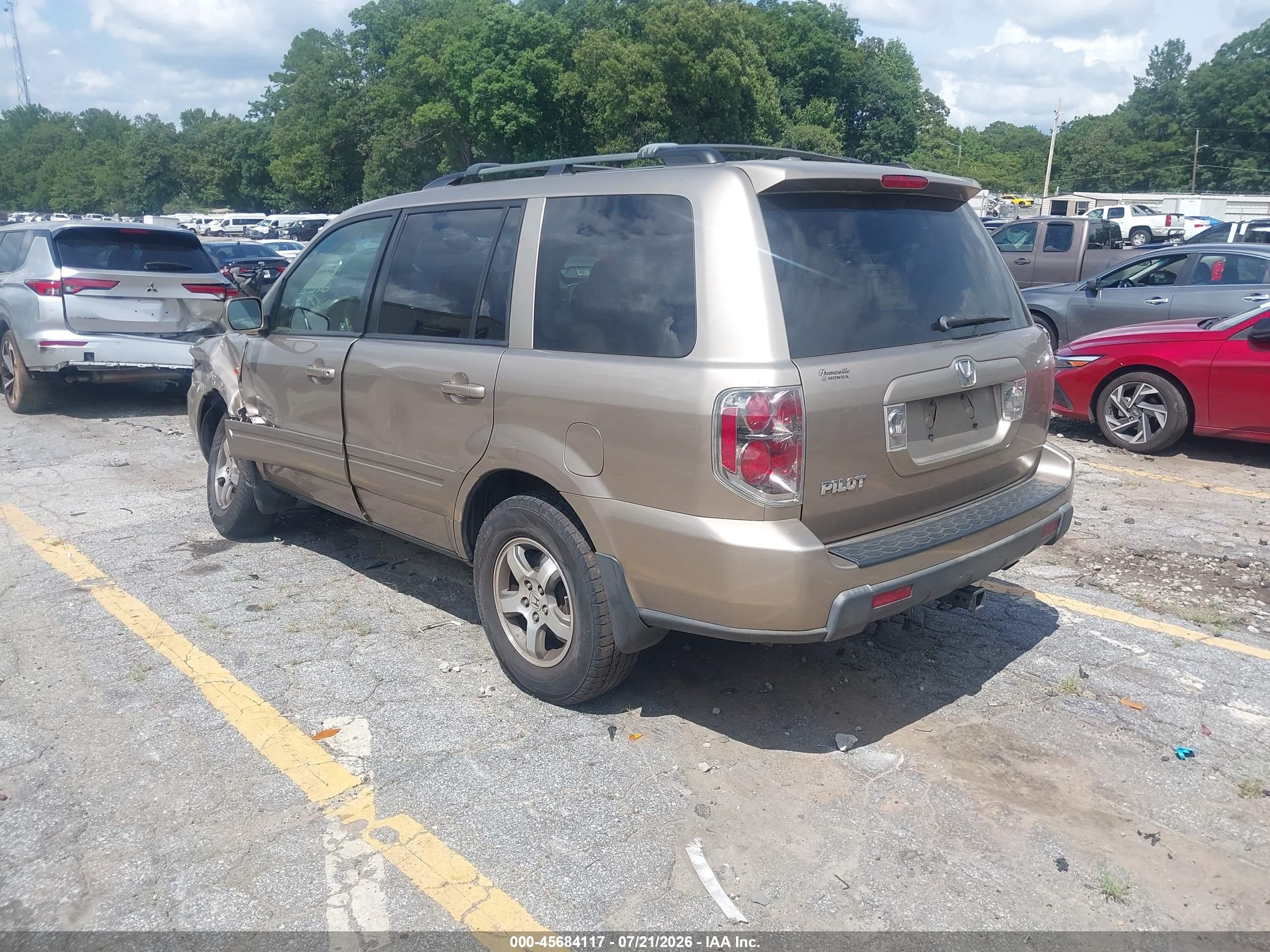 2007 Honda Pilot Ex-l Gold vin: 5FNYF28567B016213