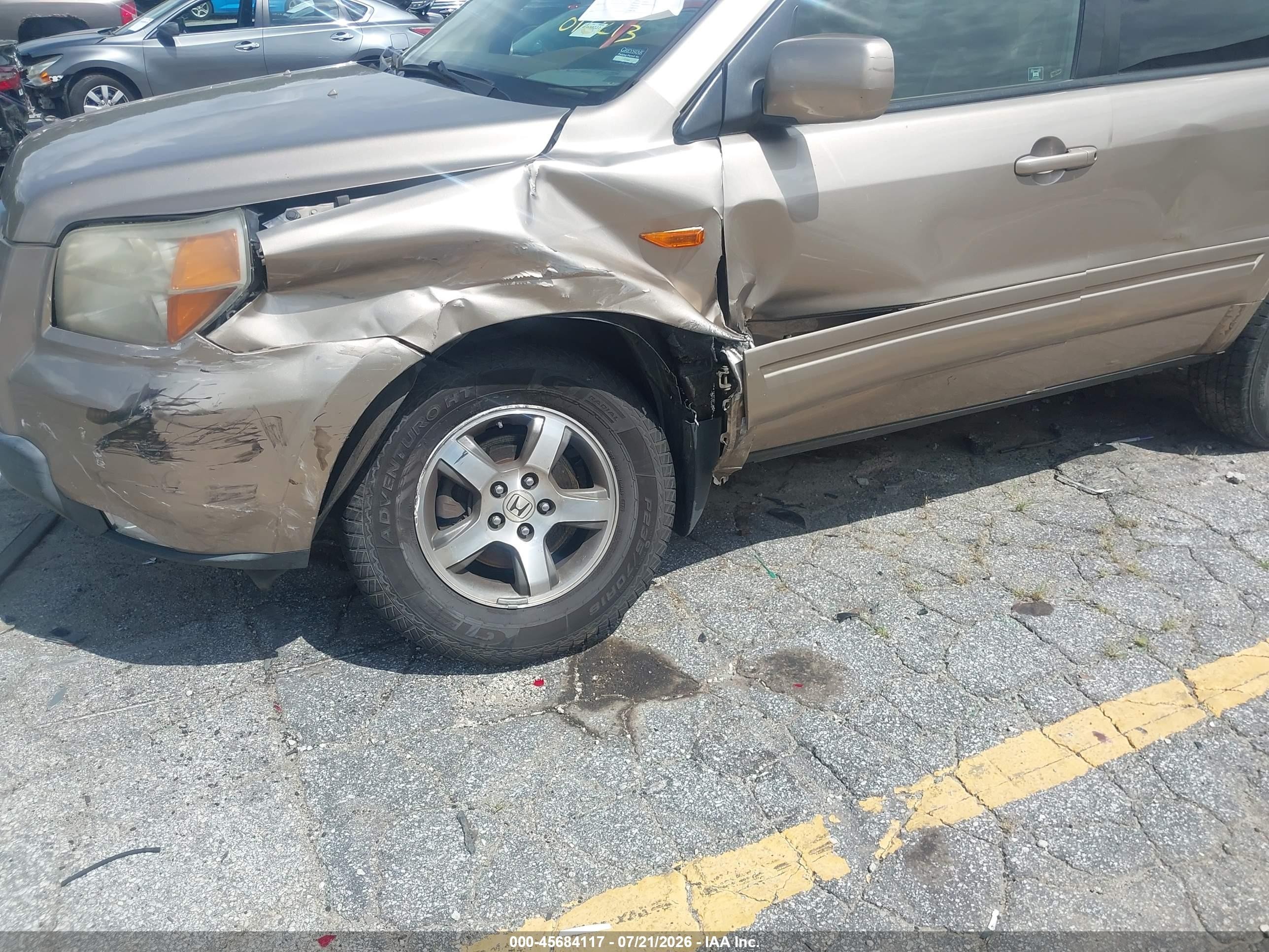 2007 Honda Pilot Ex-l Gold vin: 5FNYF28567B016213