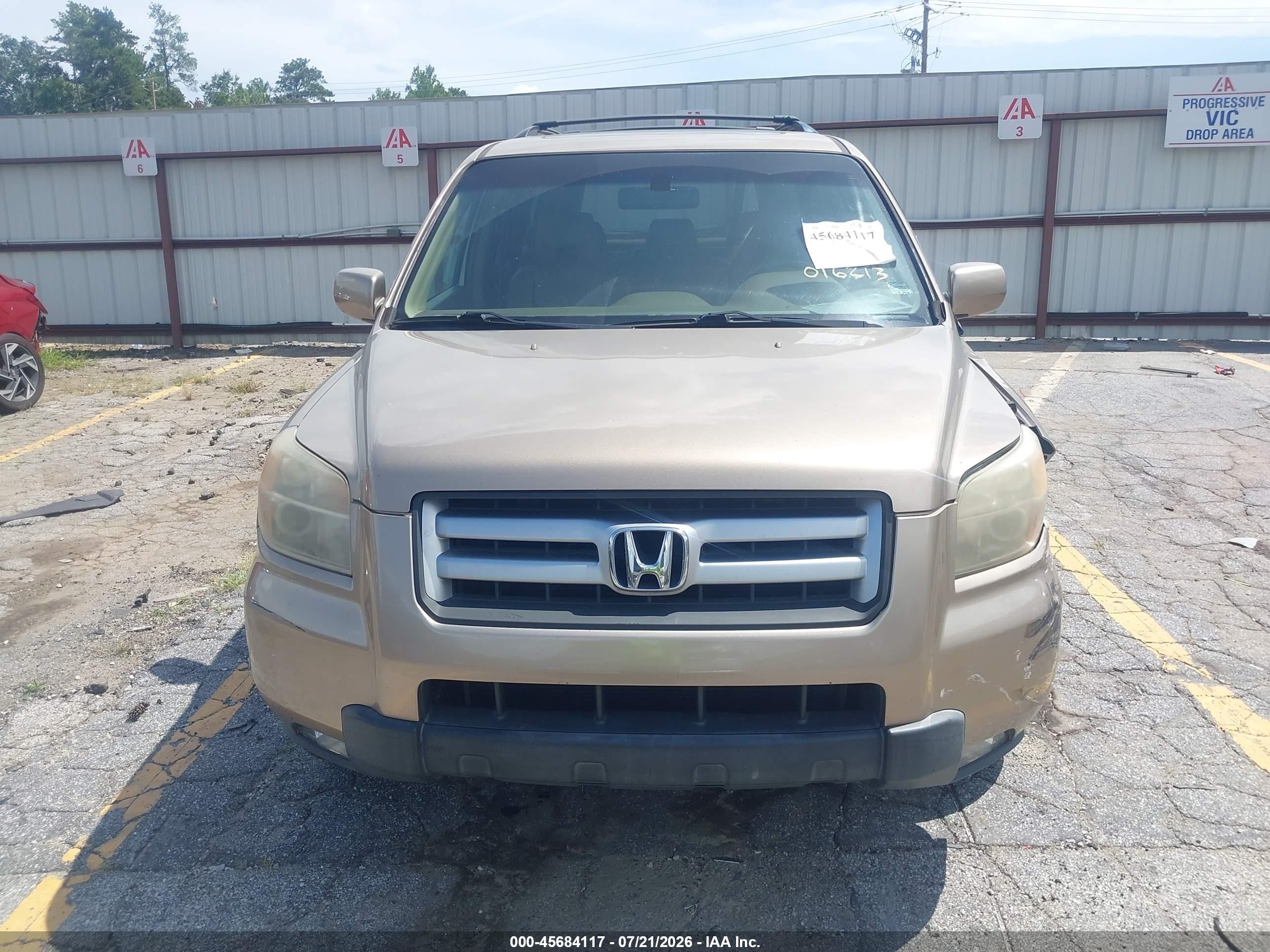 2007 Honda Pilot Ex-l Gold vin: 5FNYF28567B016213