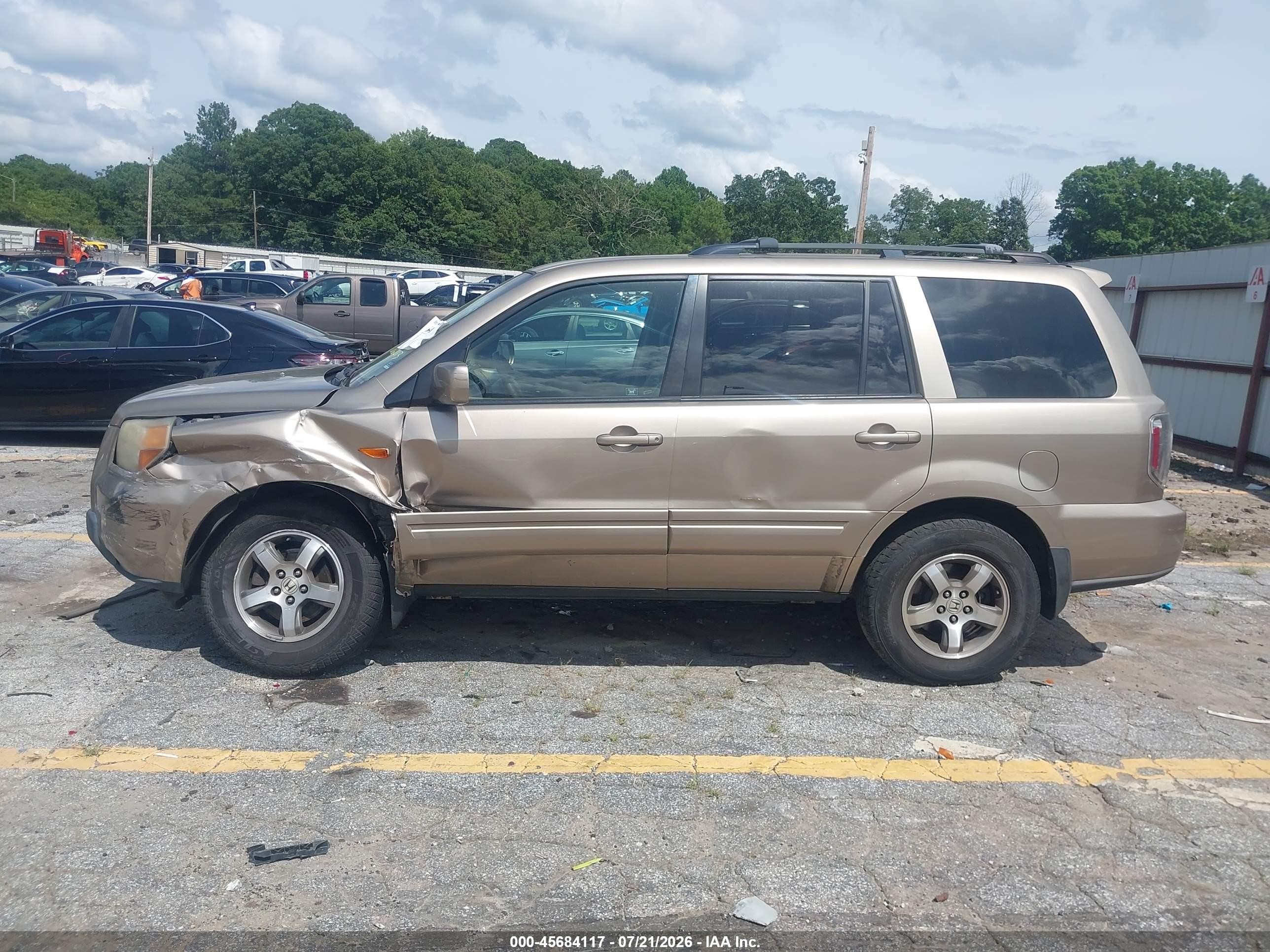 2007 Honda Pilot Ex-l Gold vin: 5FNYF28567B016213