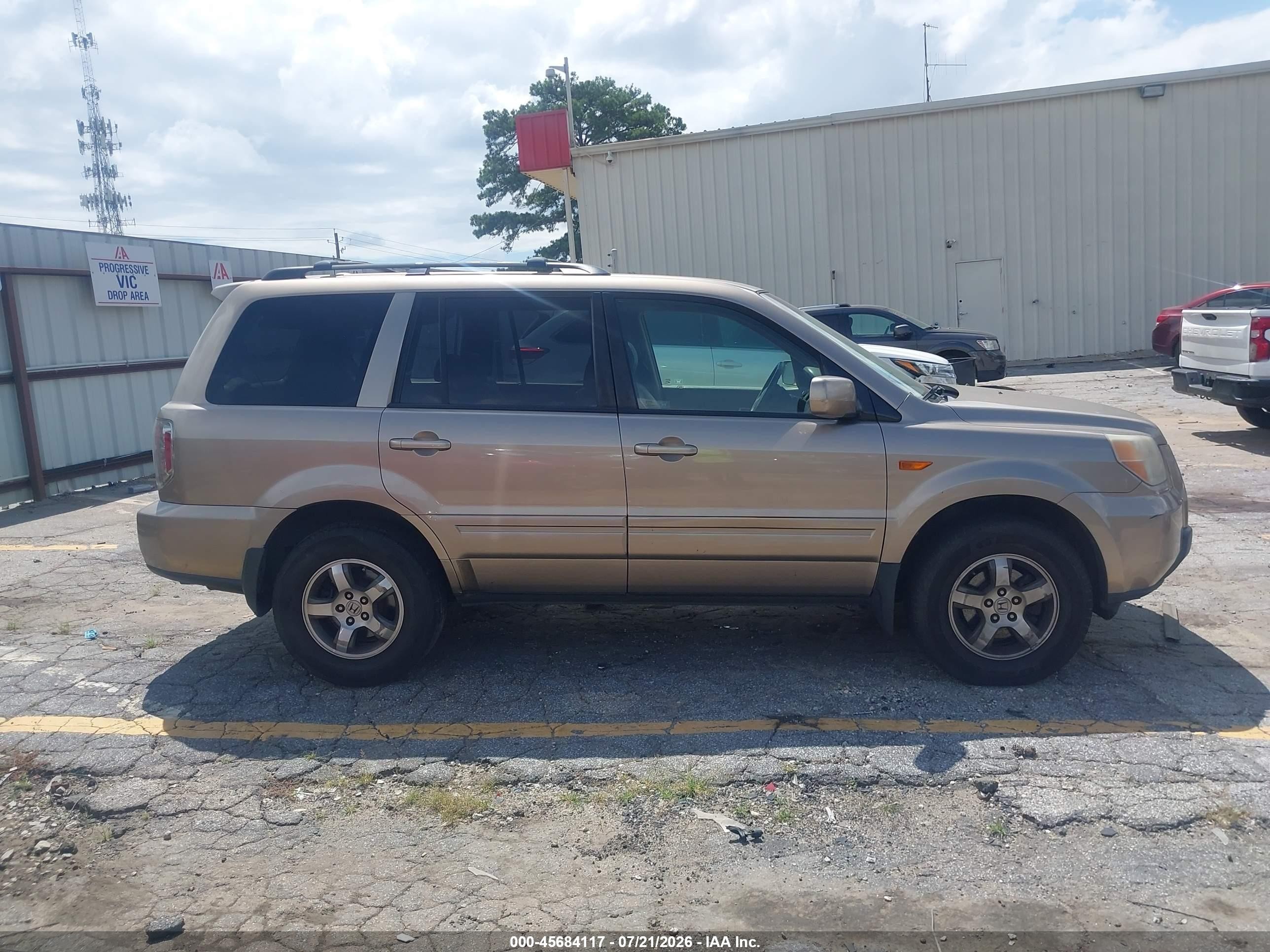 2007 Honda Pilot Ex-l Gold vin: 5FNYF28567B016213