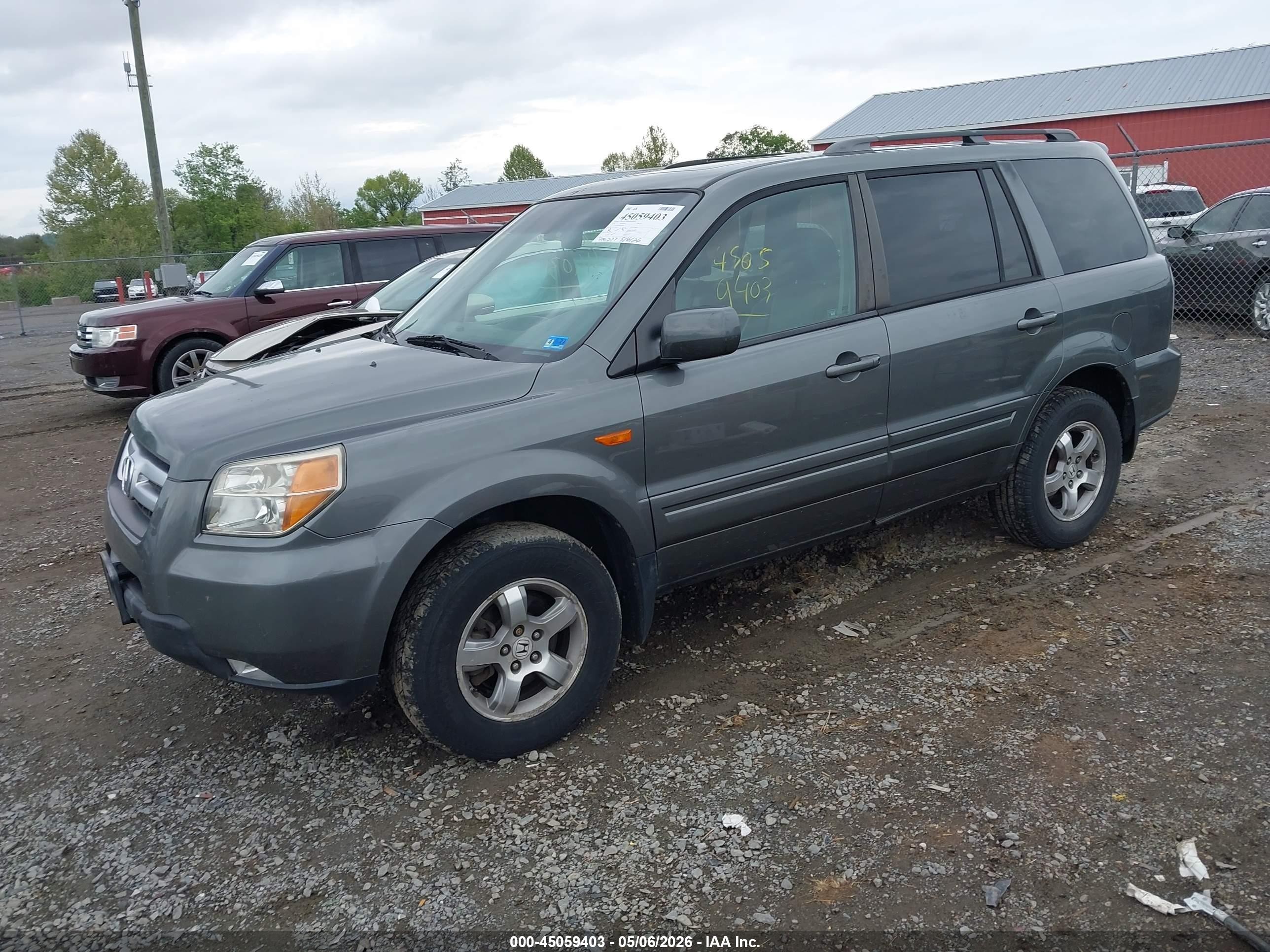 2007 Honda Pilot Ex-l Gray vin: 5FNYF28567B045968