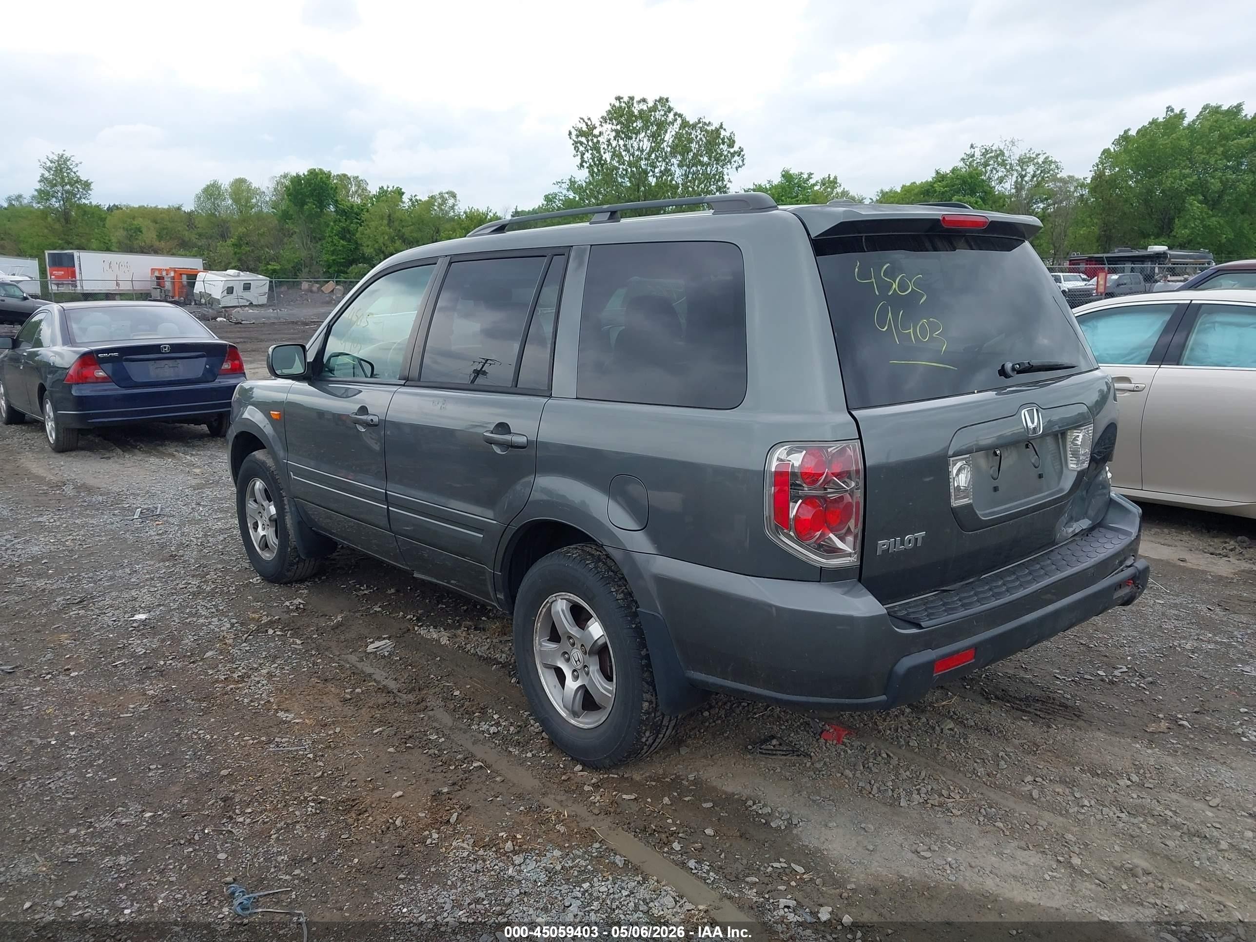 2007 Honda Pilot Ex-l Gray vin: 5FNYF28567B045968
