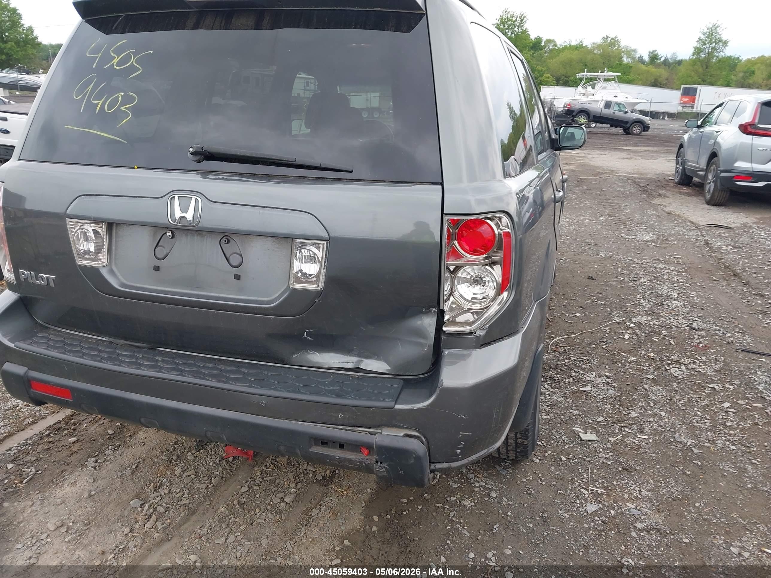 2007 Honda Pilot Ex-l Gray vin: 5FNYF28567B045968