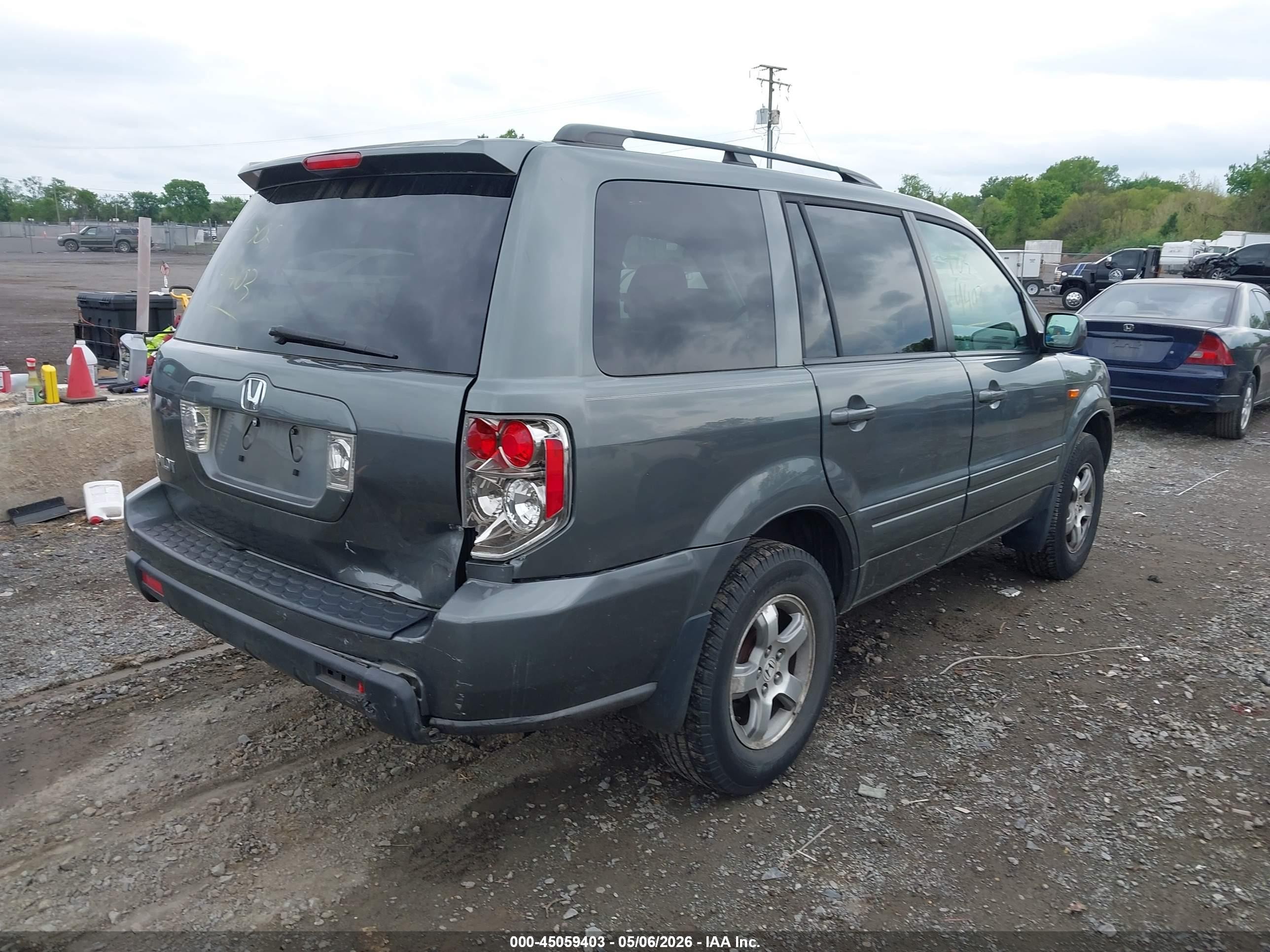 2007 Honda Pilot Ex-l Gray vin: 5FNYF28567B045968