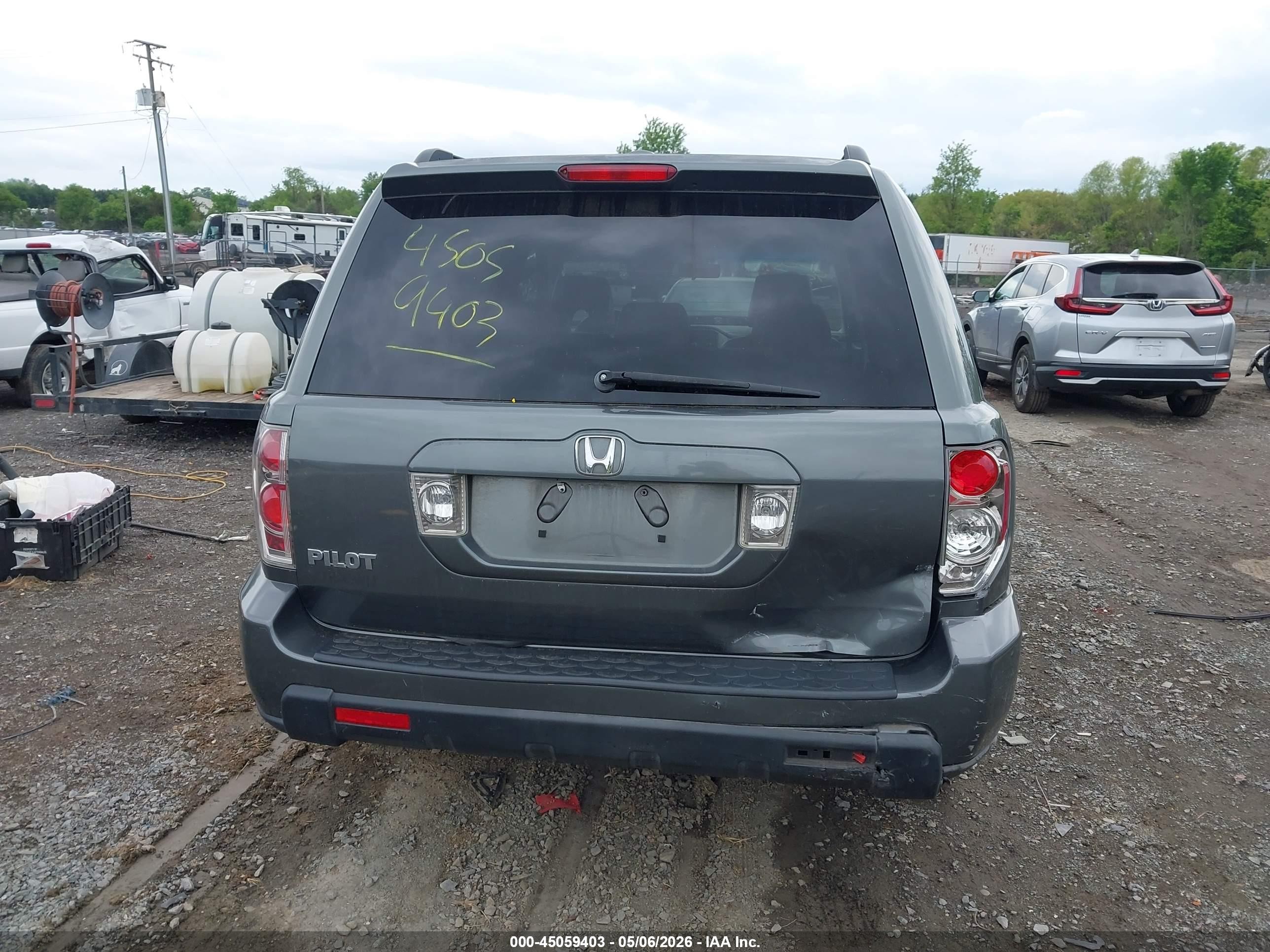2007 Honda Pilot Ex-l Gray vin: 5FNYF28567B045968