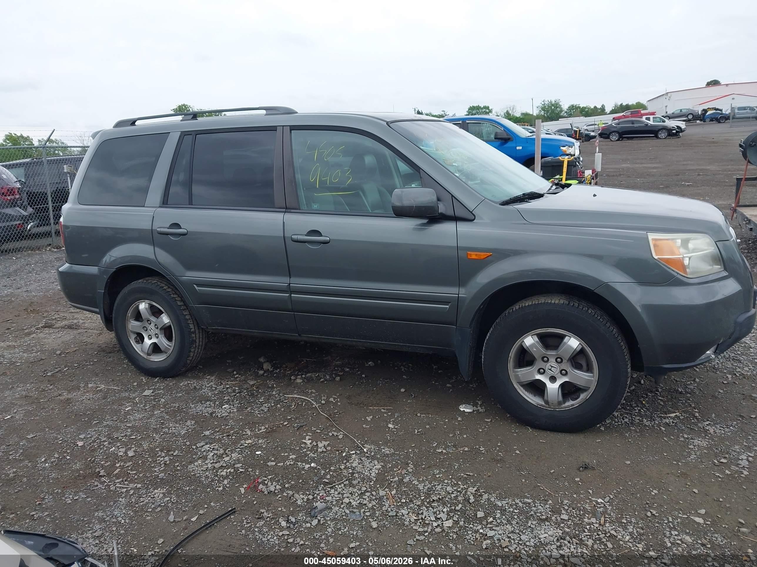2007 Honda Pilot Ex-l Gray vin: 5FNYF28567B045968