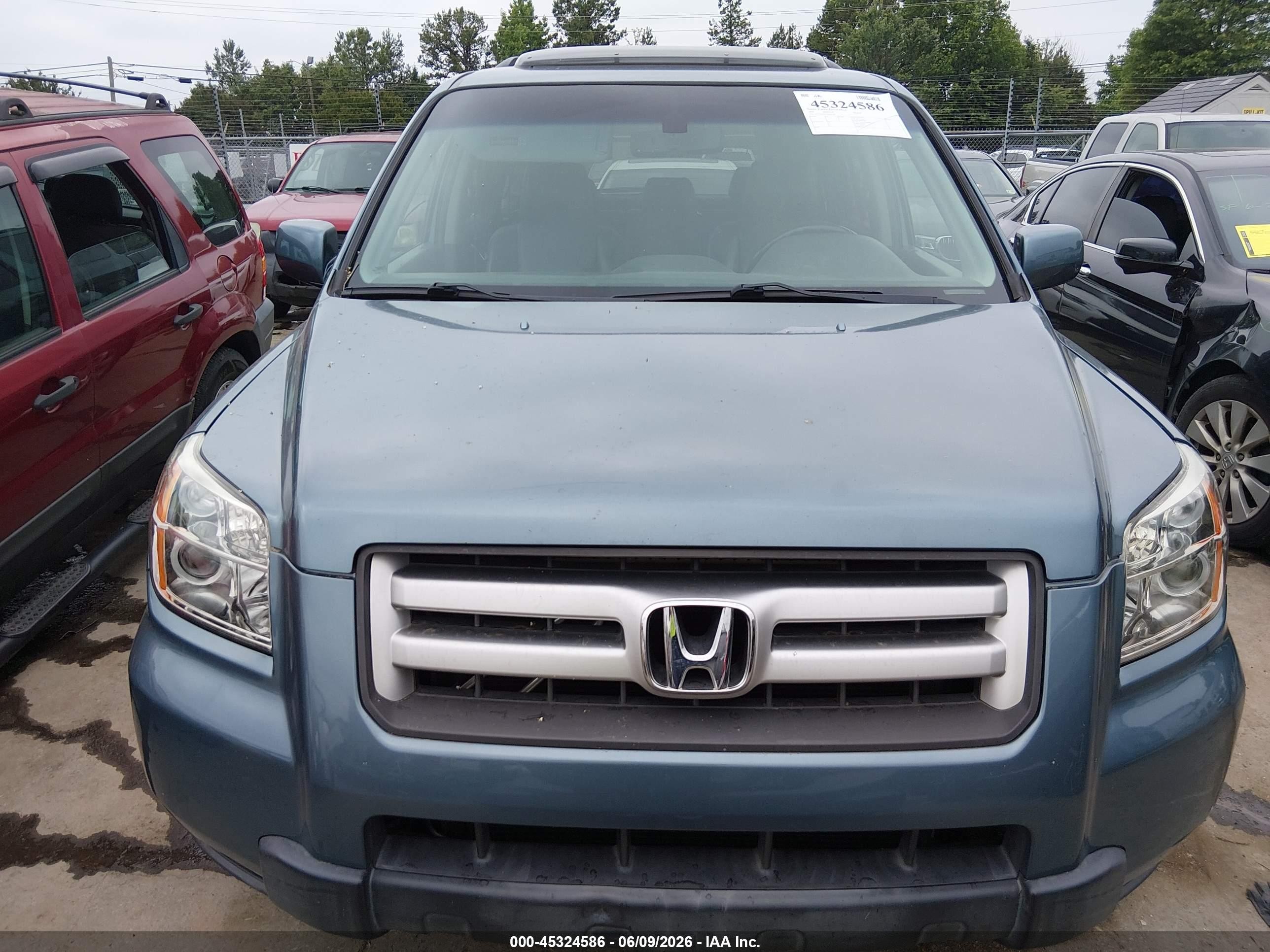 2007 Honda Pilot Ex-l Light Blue vin: 5FNYF28567B046246
