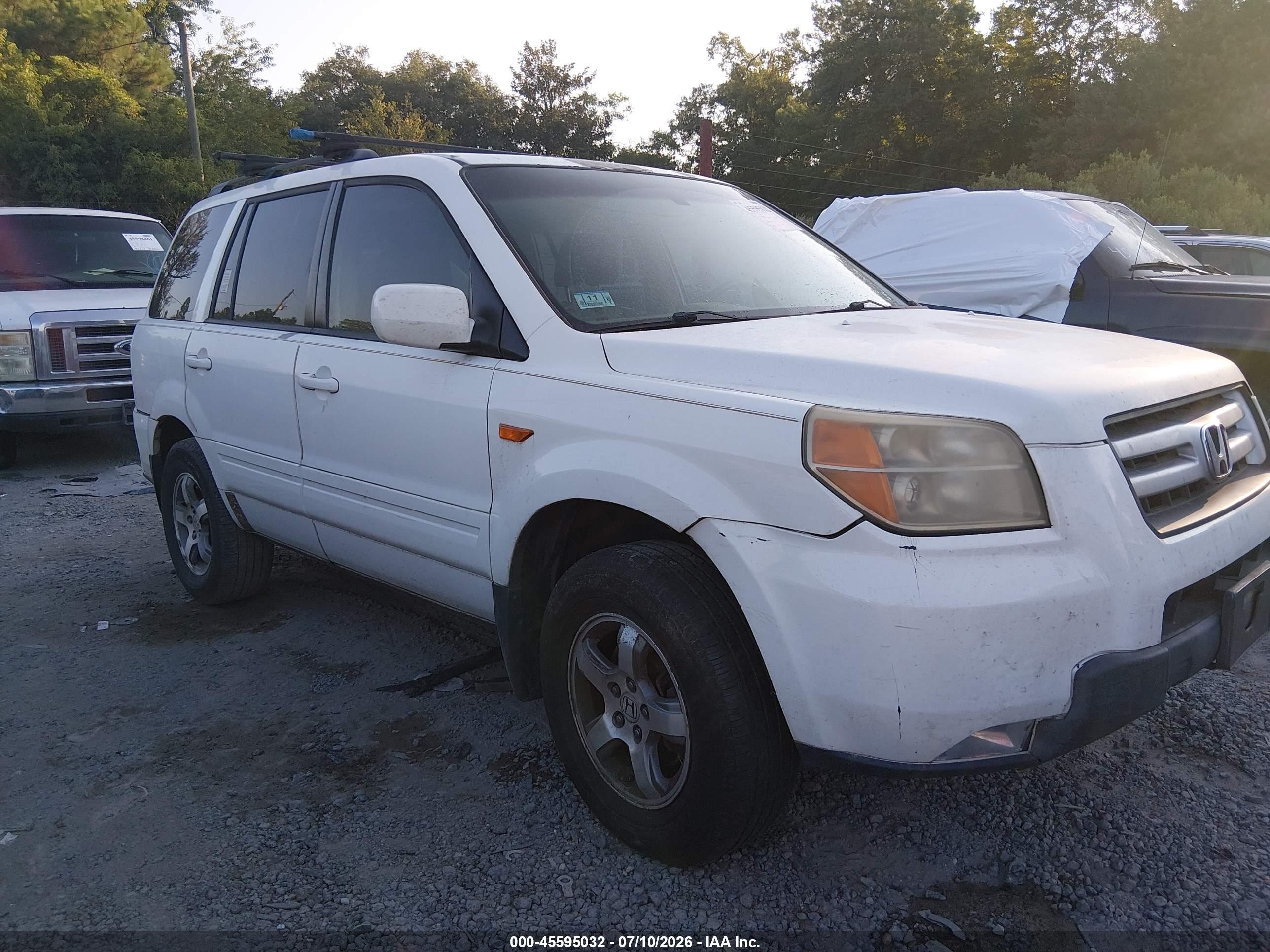 2008 Honda Pilot Ex-l Белый vin: 5FNYF28568B006234