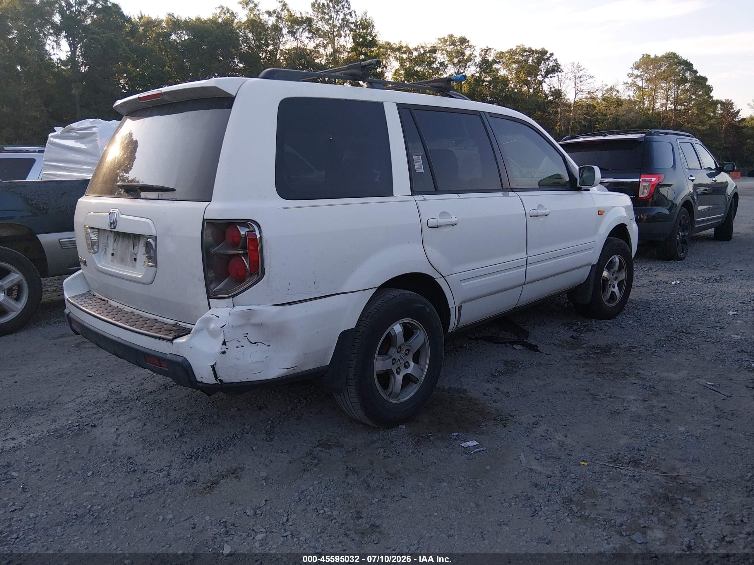 2008 Honda Pilot Ex-l Белый vin: 5FNYF28568B006234