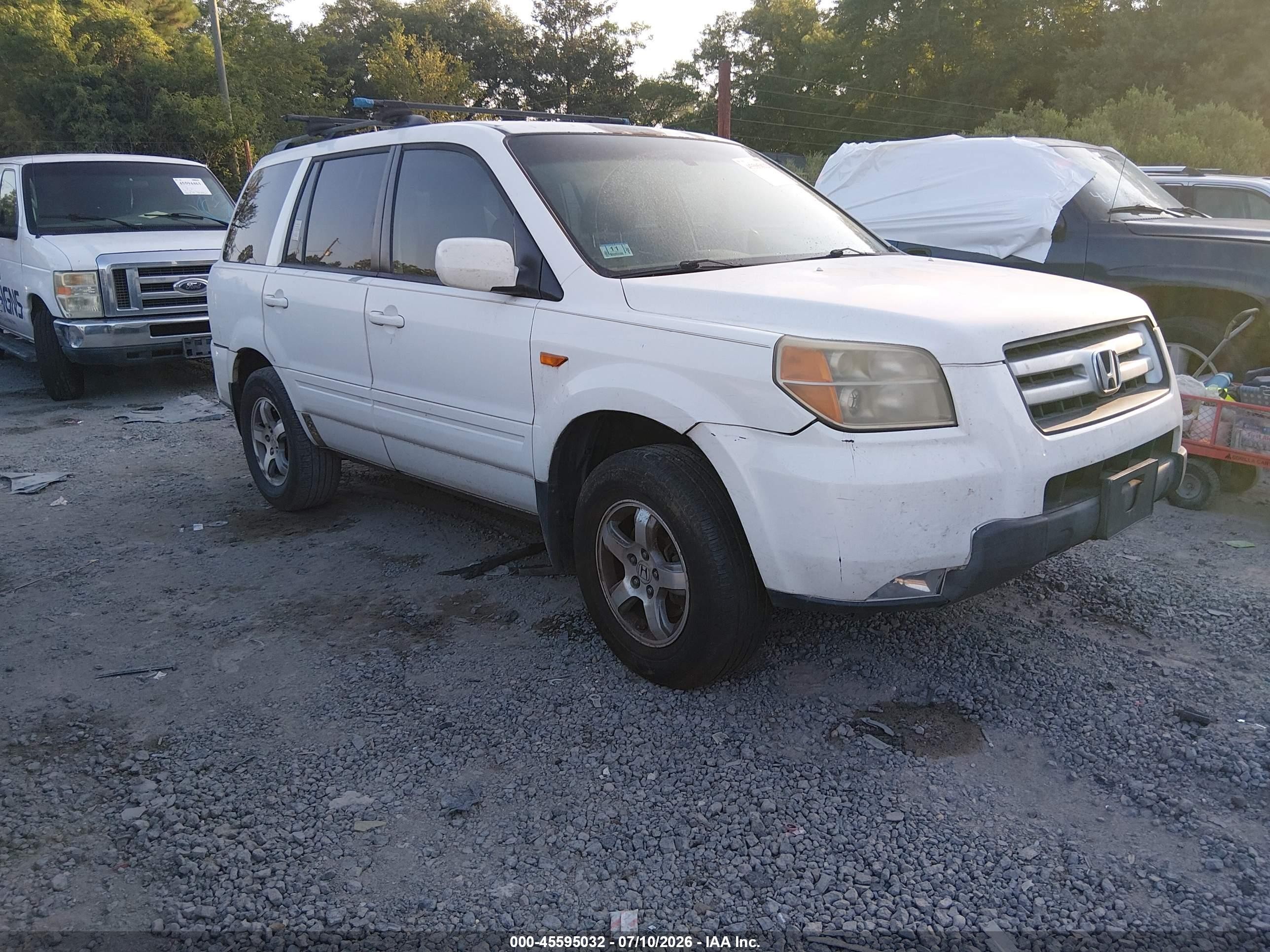2008 Honda Pilot Ex-l White vin: 5FNYF28568B006234