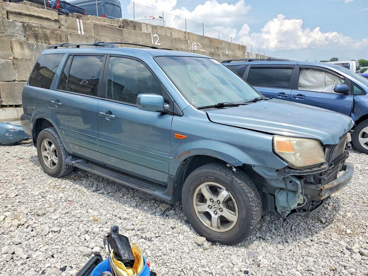 2006 Honda Pilot Ex Blue vin: 5FNYF28576B004005