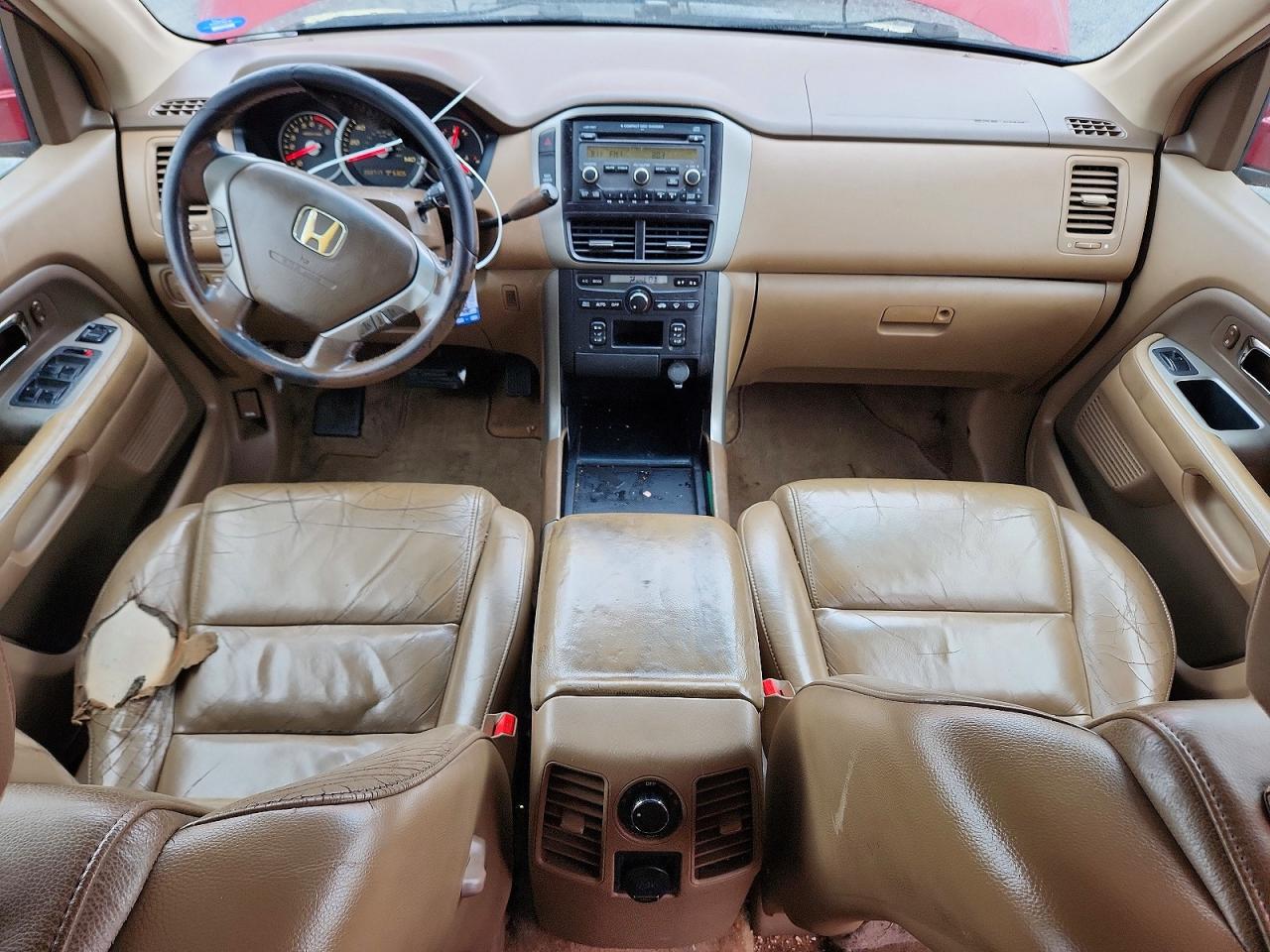 2006 Honda Pilot Ex Red vin: 5FNYF28576B013495