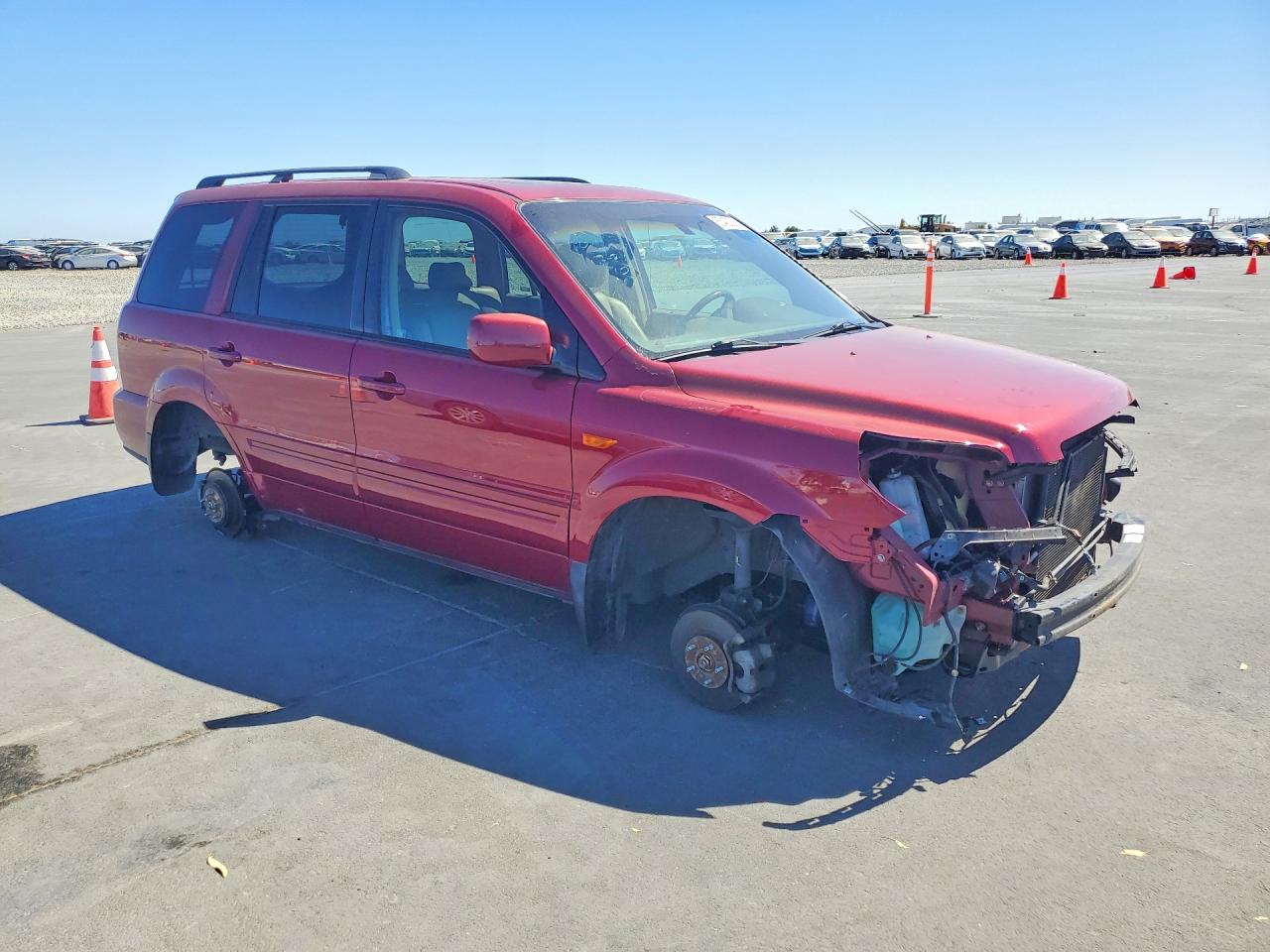 2006 Honda Pilot Ex Red vin: 5FNYF28576B018759