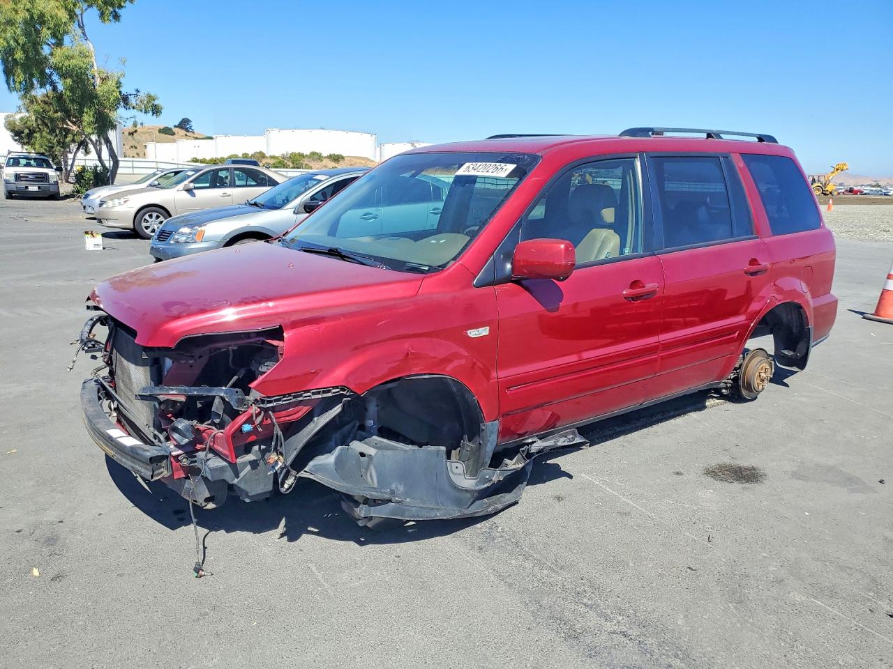 2006 Honda Pilot Ex Red vin: 5FNYF28576B018759