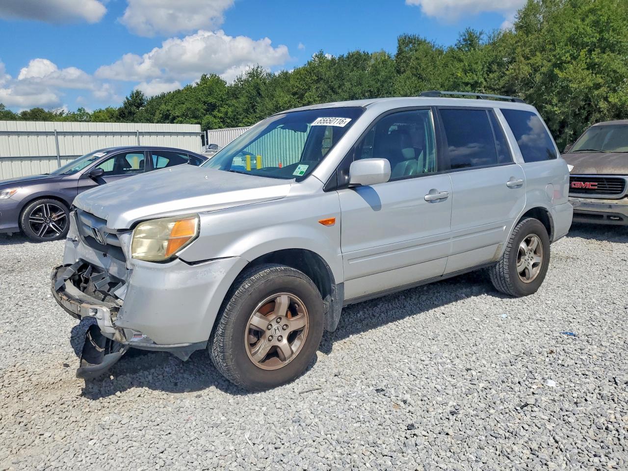 2006 Honda Pilot Ex Silver vin: 5FNYF28576B027655